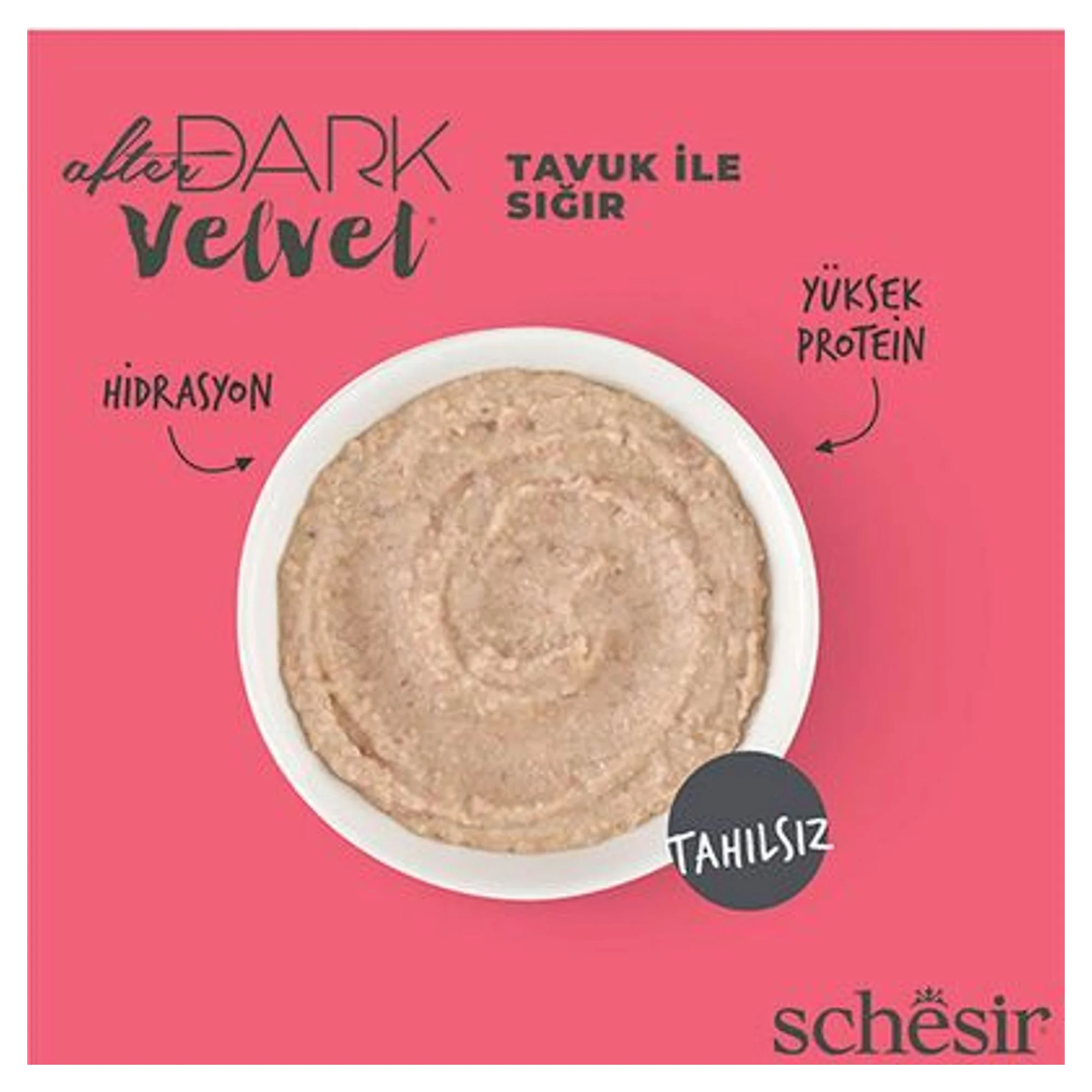 Schesir Schesir After Dark Velvet Mousse Tavuklu ve Sığır Etli Yetişkin Kedi Pouch Yaş Maması 80 G — Normal, 85 g — Görsel 4
