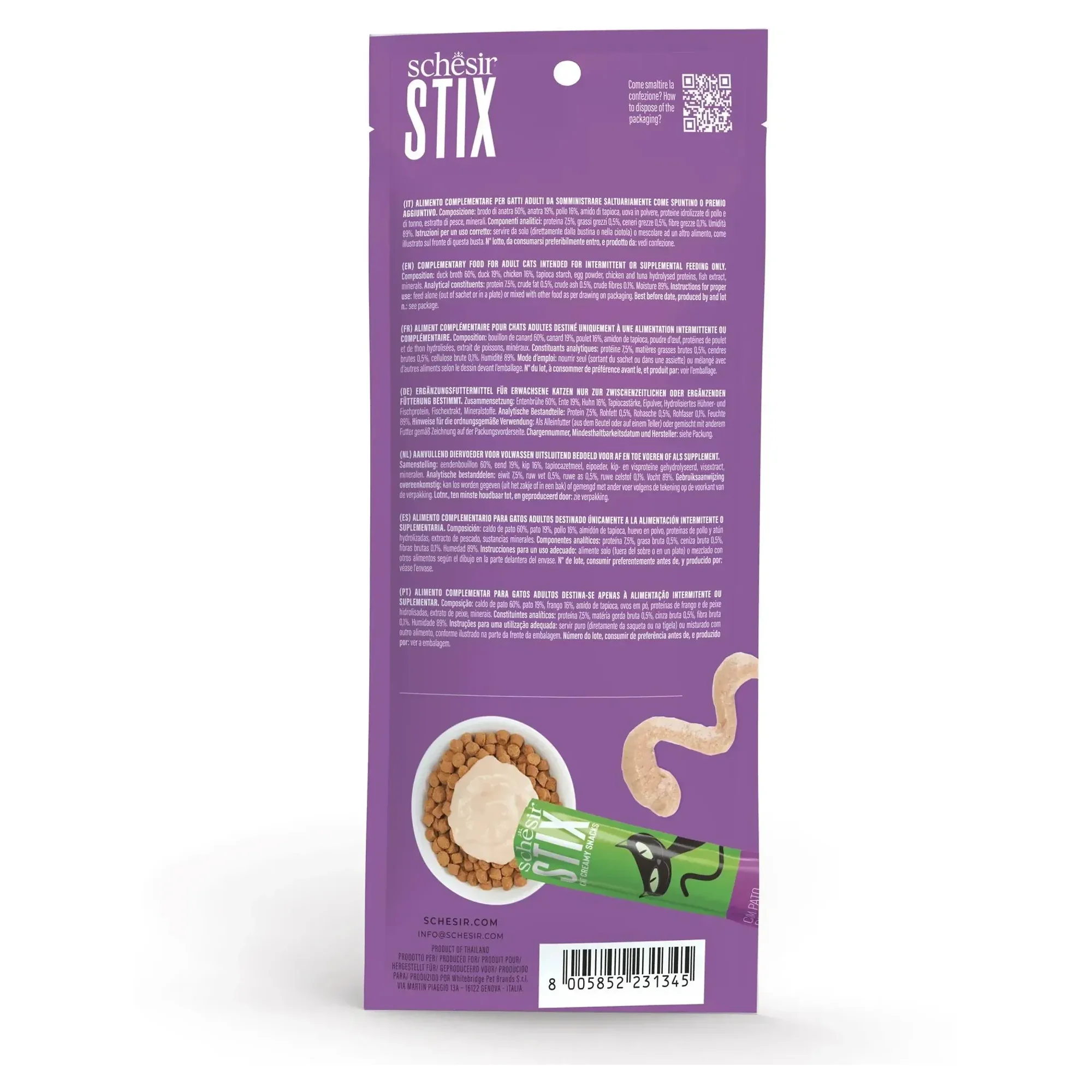 Schesir Schesir Stix Ördekli Krem Ödül Maması 12x6x15G — 90 g — Görsel 2