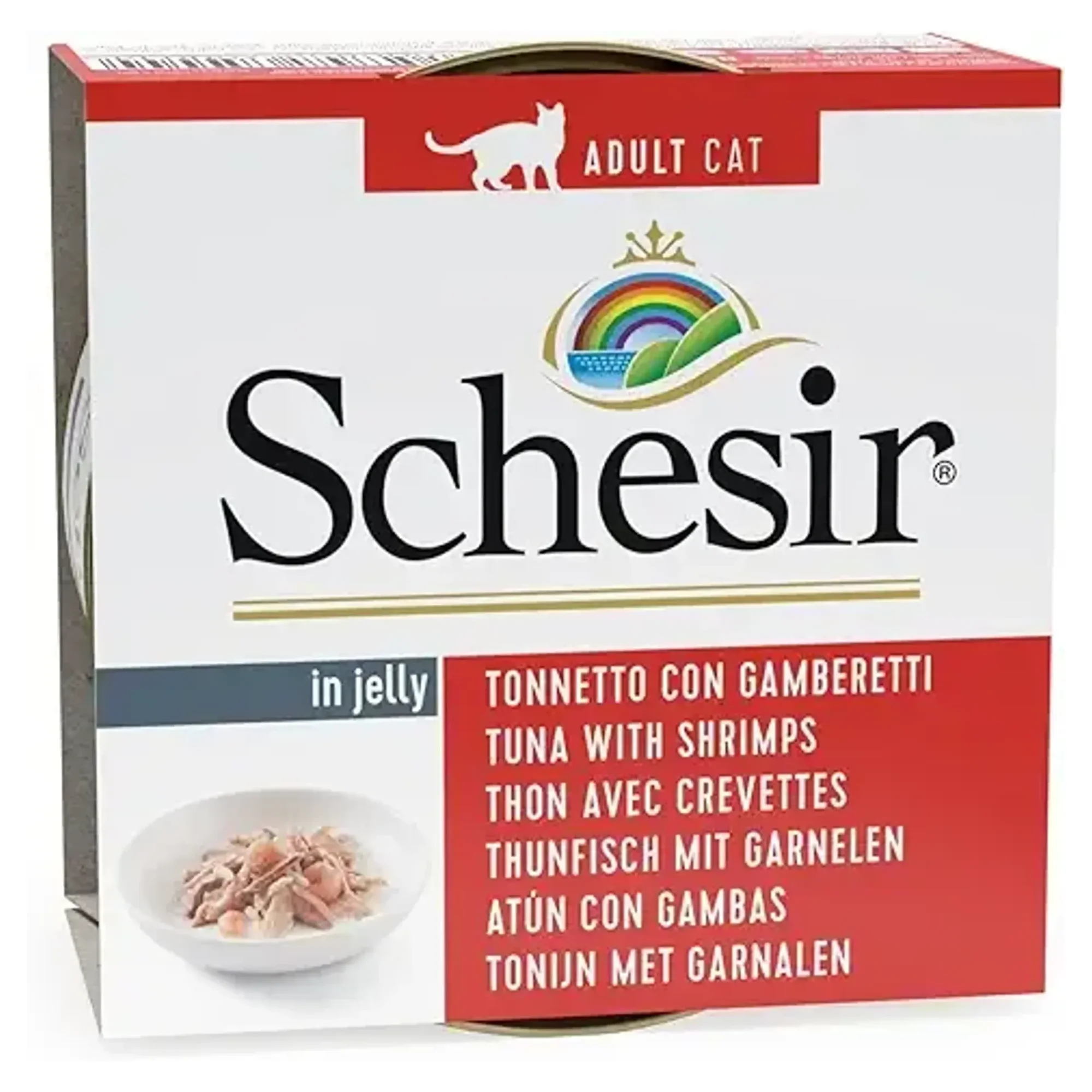 Schesir Schesir Jelly Ton Balığı ve Karides Jöle İçinde Yetişkin Kedi Konservesi 85G