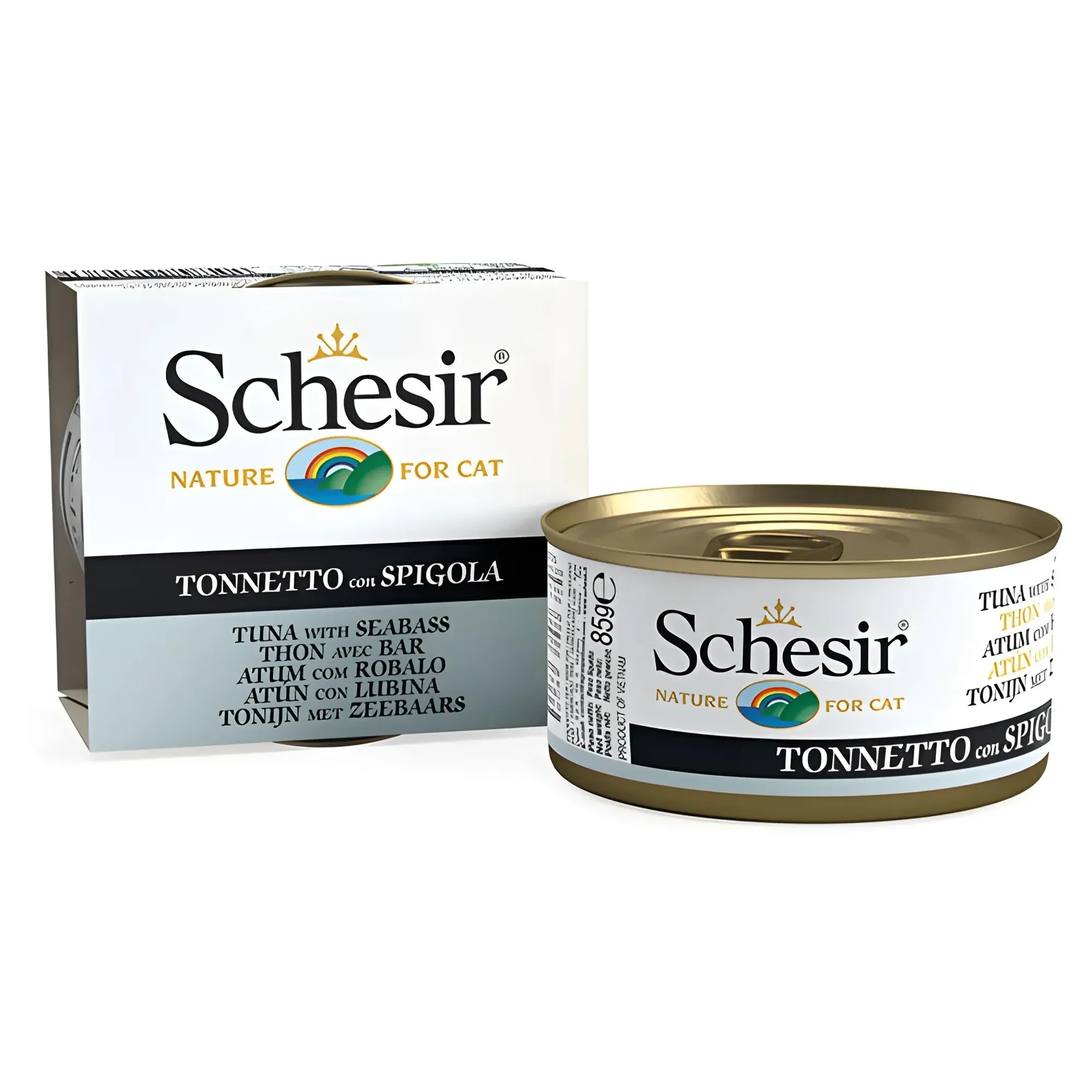 Schesir Schesir Jelly Ton Balığı ve Levrek Jöle İçinde Yetişkin Kedi Konservesi 85G