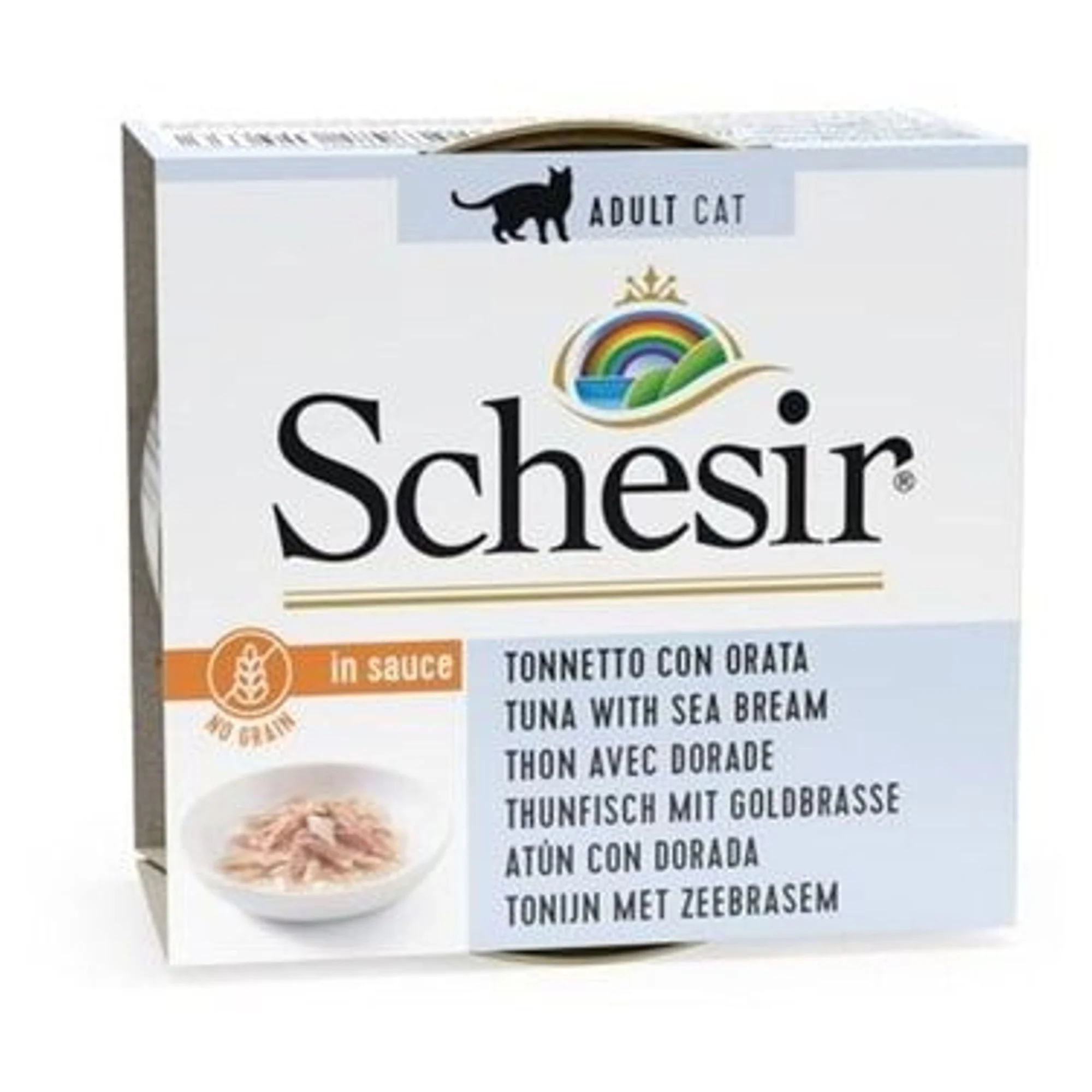 Schesir Schesir Broth Ton Balıklı ve Çipuralı Et Suyunda Yetişkin Kedi Konservesi 70G