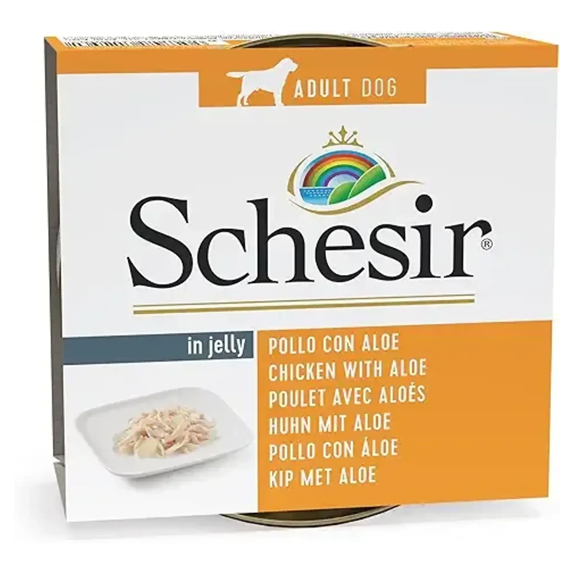 Schesir Schesir Jelly Tavuk Fileto ve Aloe Vera Jöle İçinde Yetişkin Köpek Konservesi 150G