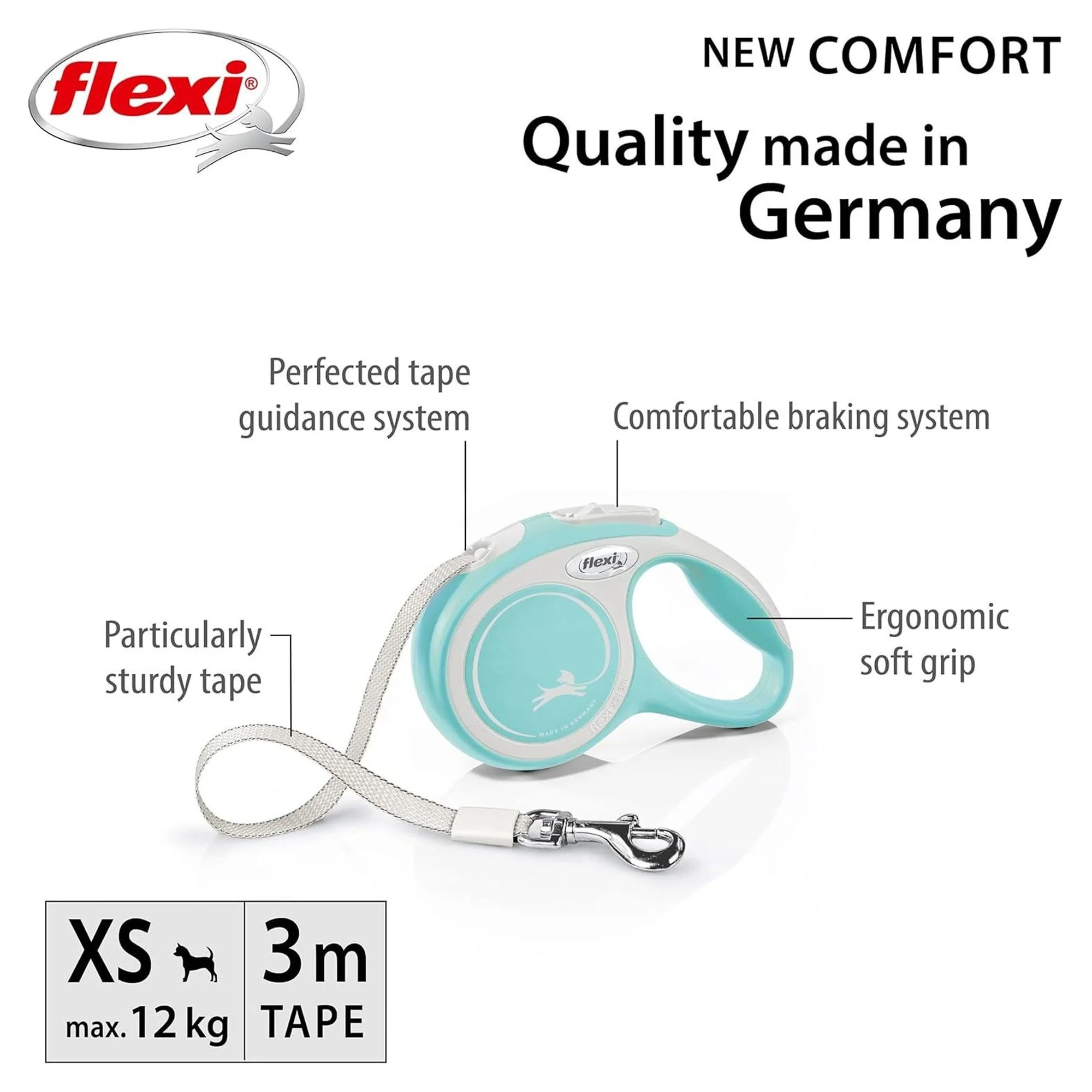 Flexi New Comfort XS Beden Açık Mavi Şerit Köpek Gezdirme Tasması 3 M — Gezdirme Kayışları, 165 g — Görsel 2