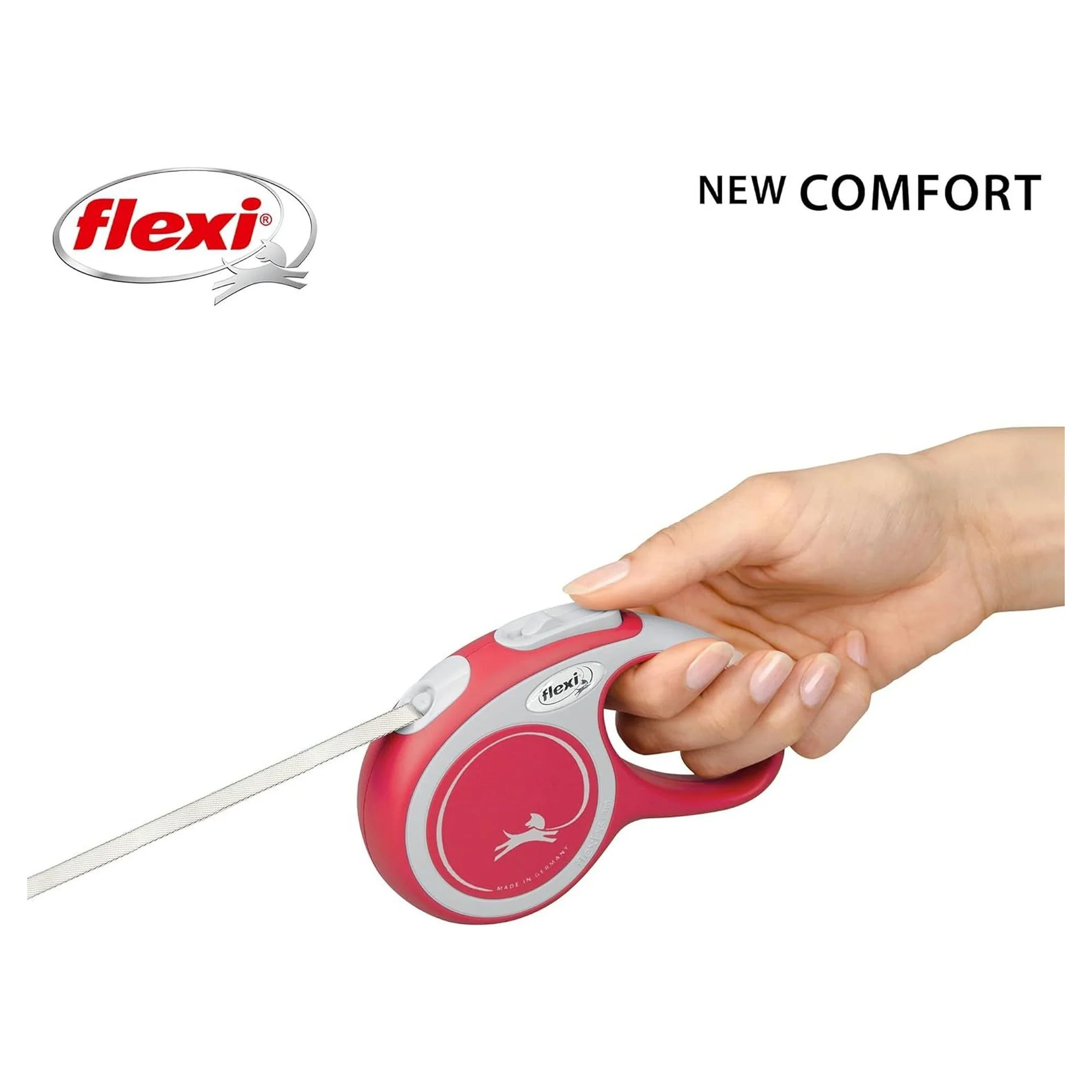 Flexi New Comfort Kırmızı XS Beden Köpek Şerit Tasma 3 M — Boyun Tasması, 330 g — Görsel 6