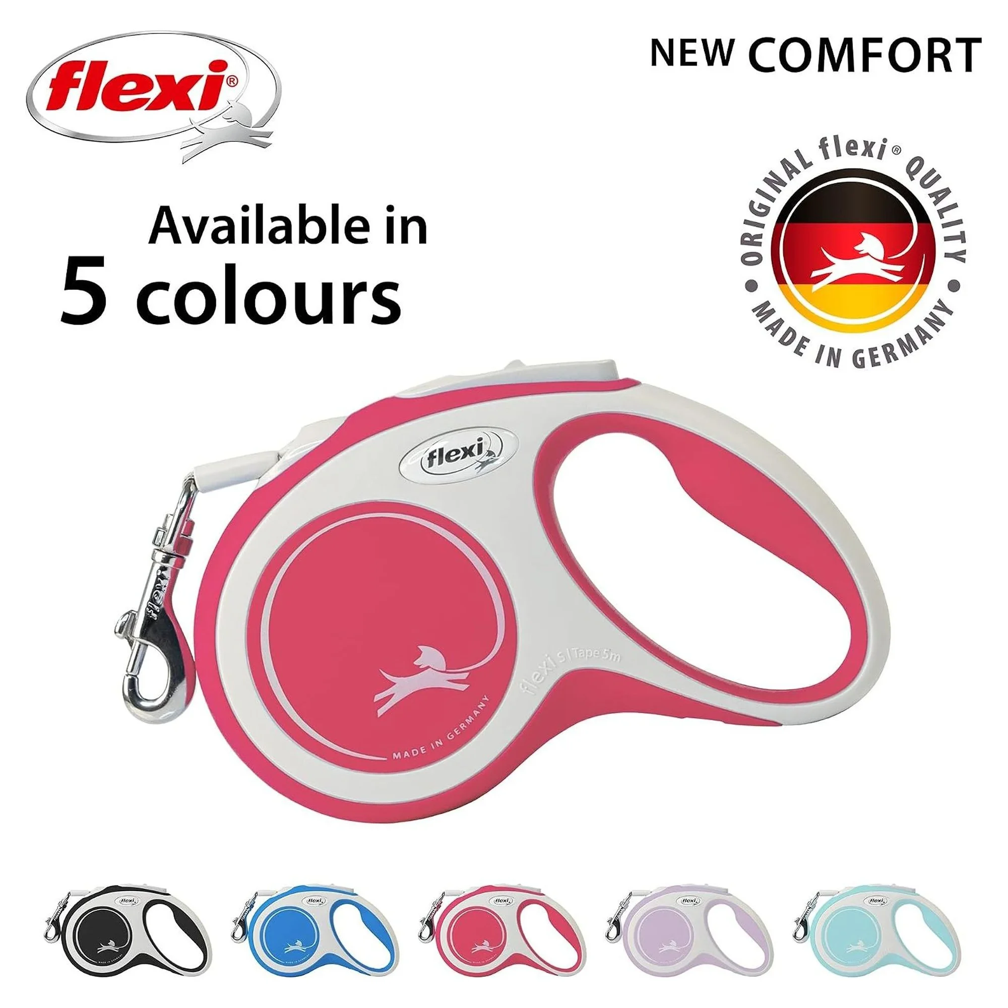 Flexi New Comfort Kırmızı S Beden Şerit Köpek Tasması 5 M — Boyun Tasması, 430 g — Görsel 4