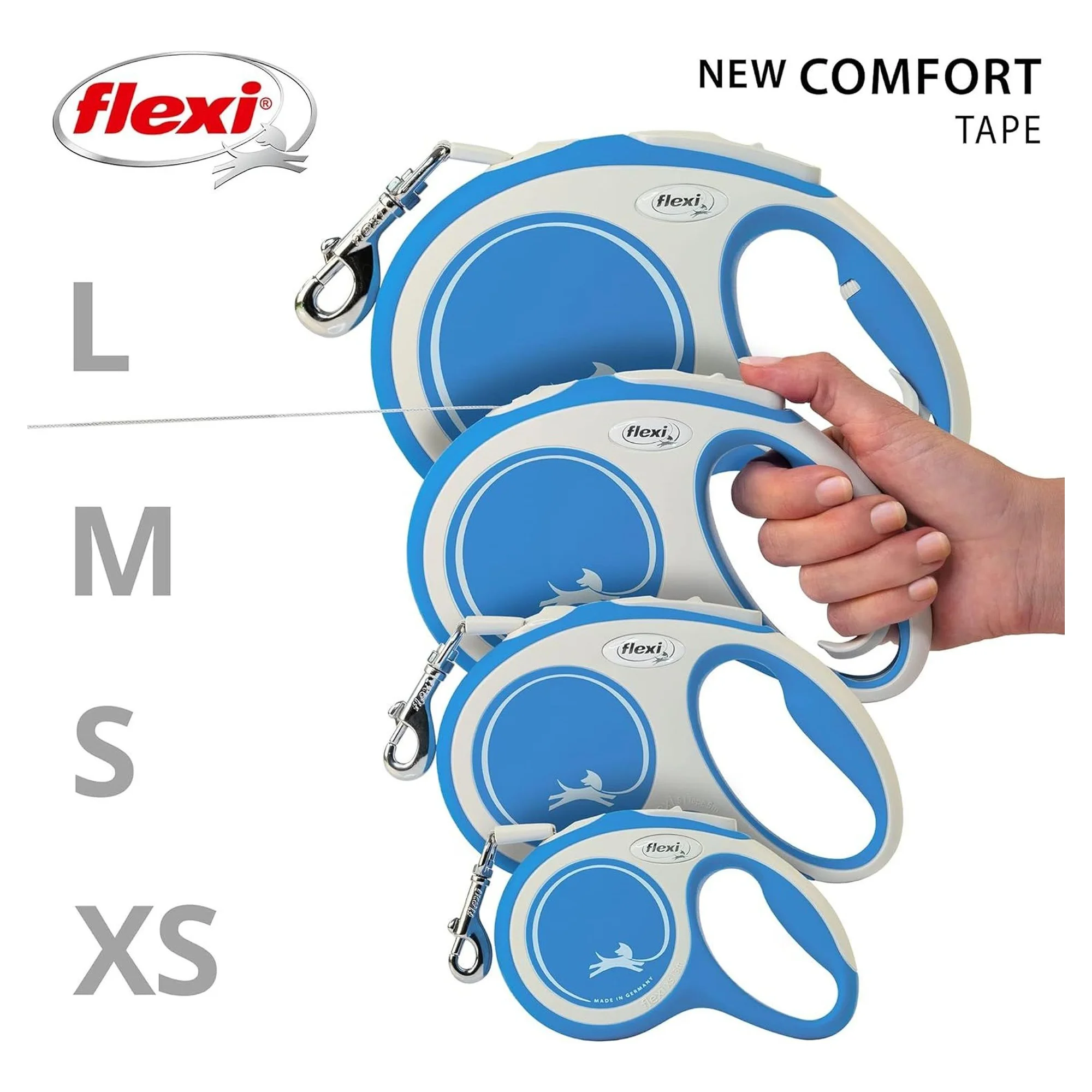 Flexi New Comfort Mavi S Beden Şerit Köpek Gezdirme Kayışı 5 M — Gezdirme Kayışları, 265 g — Görsel 5