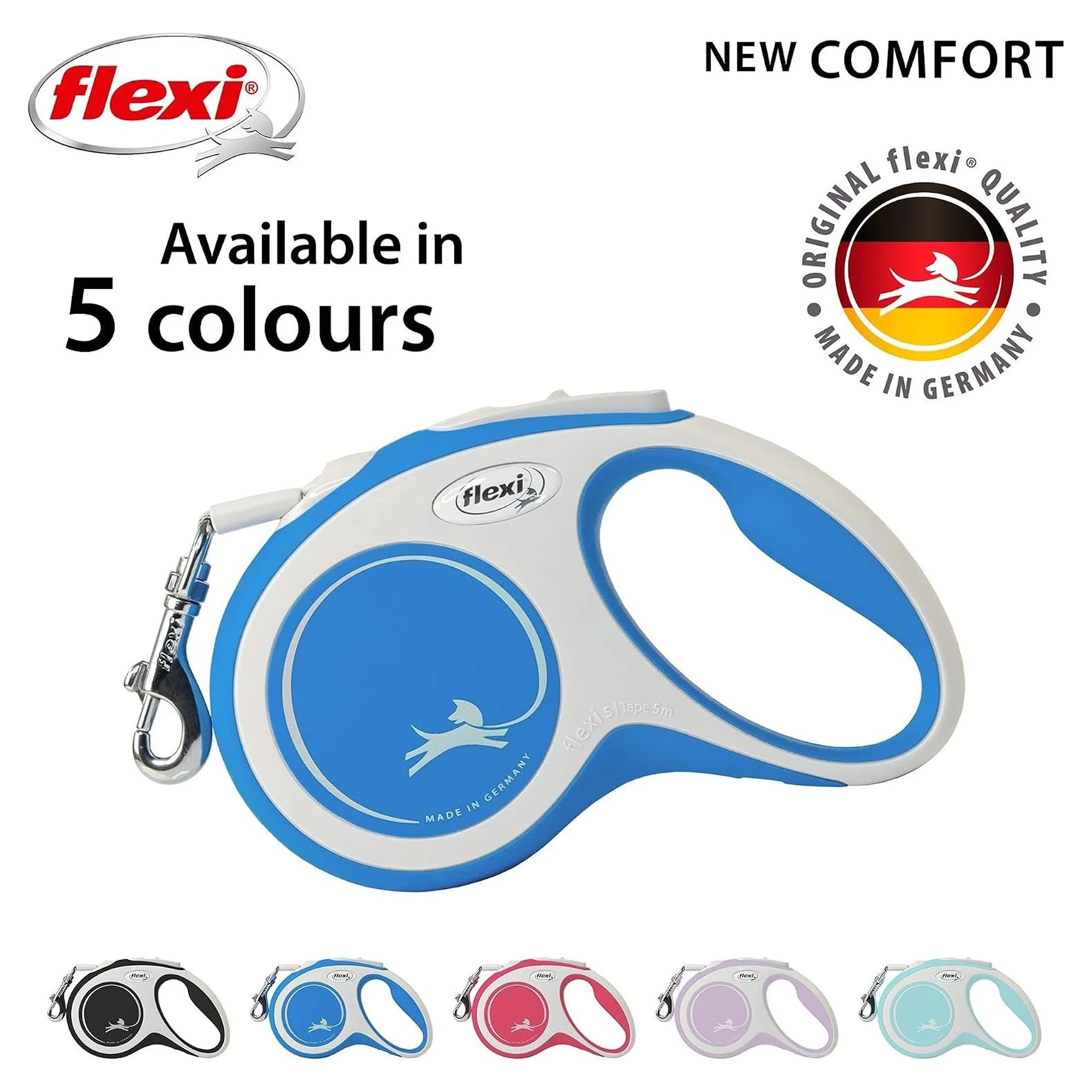Flexi New Comfort Mavi S Beden Şerit Köpek Gezdirme Kayışı 5 M — Gezdirme Kayışları, 265 g — Görsel 4