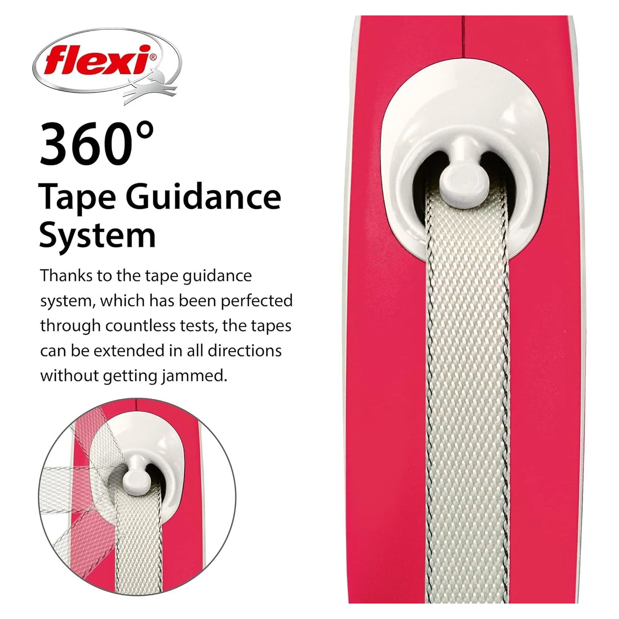 Flexi New Comfort Kırmızı M Beden Şerit Köpek Gezdirme Tasması 5 M — Gezdirme Kayışları, 350 g — Görsel 3
