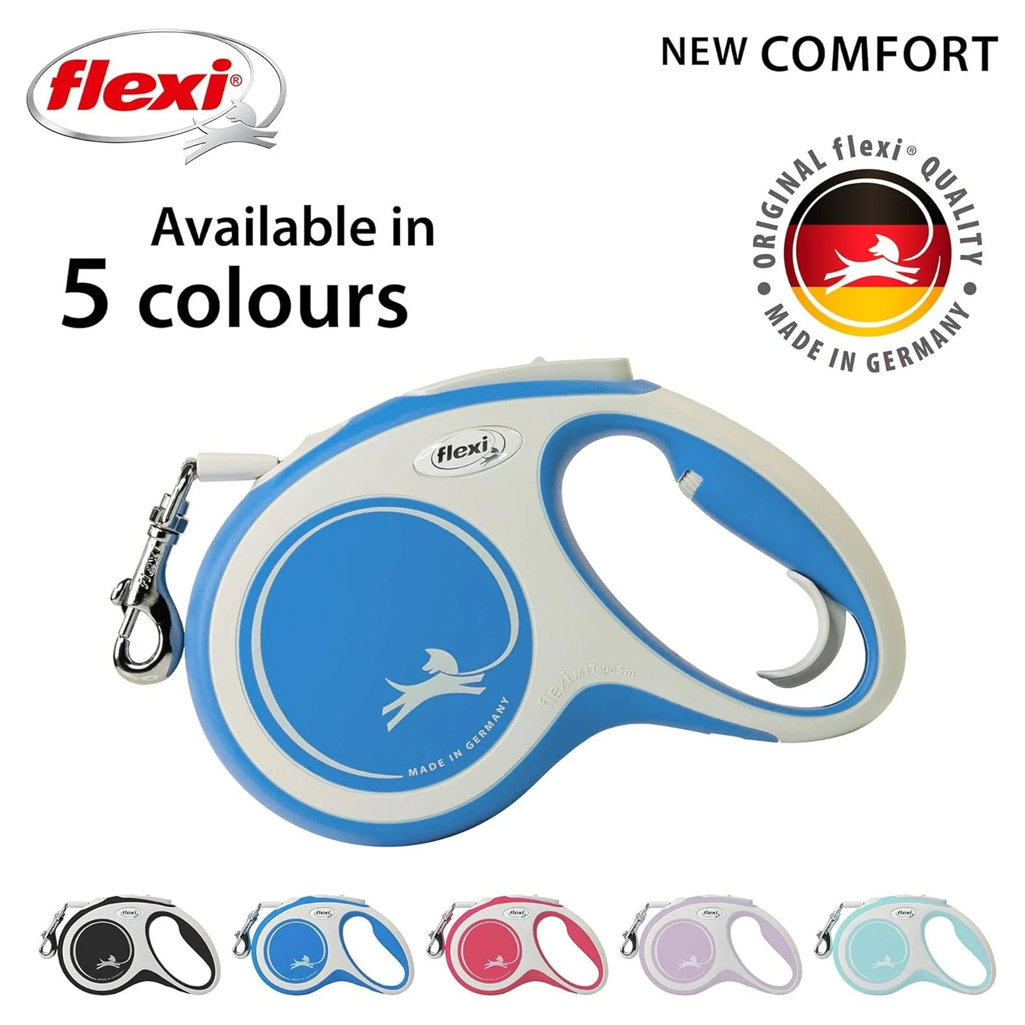 Flexi New Comfort M Beden Mavi Şerit Köpek Tasması 5 M — Boyun Tasması, 440 g — Görsel 5