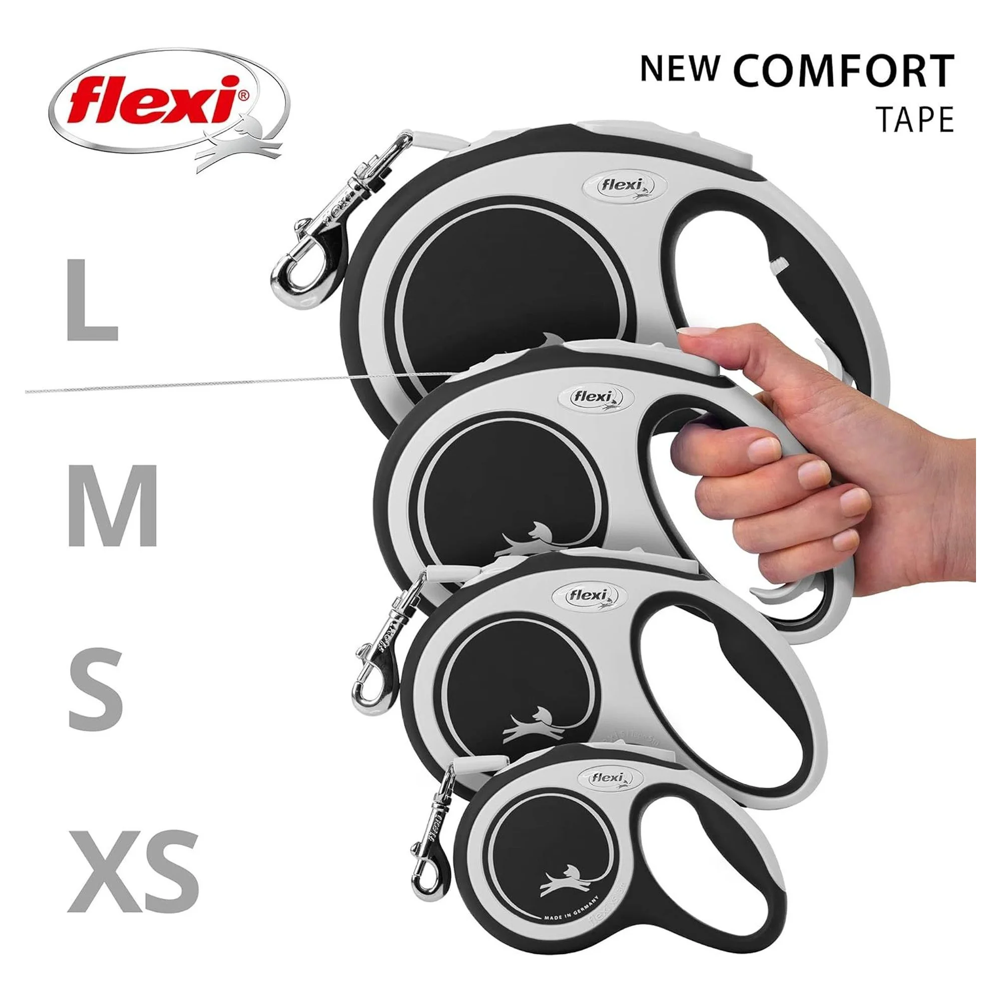 Flexi New Comfort M Beden Siyah Şerit Köpek Gezdirme Tasması 5 M — Gezdirme Kayışları, 350 g — Görsel 6