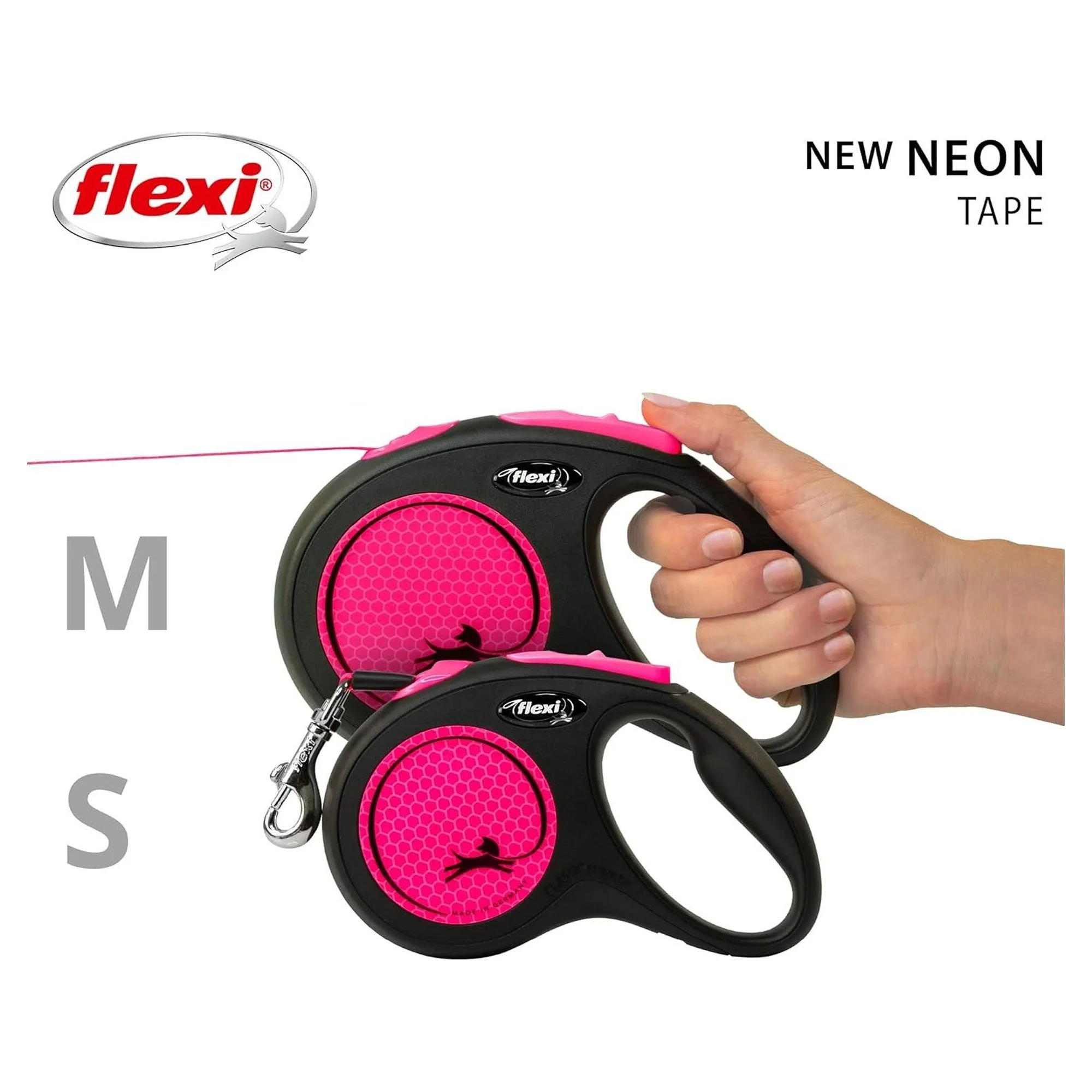 Flexi New Neon Pembe M Beden Şerit Köpek Tasması 5 M — Boyun Tasması, 200 g — Görsel 6