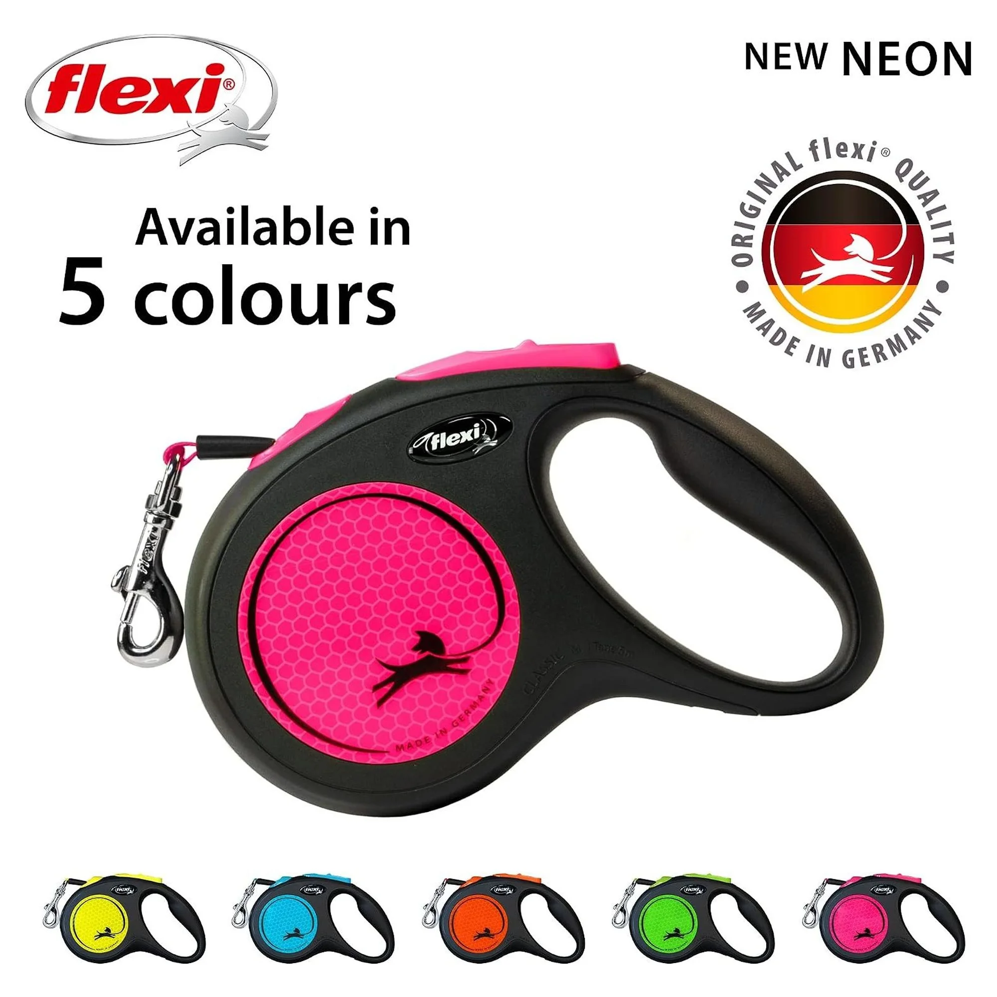 Flexi New Neon Pembe M Beden Şerit Köpek Tasması 5 M — Boyun Tasması, 200 g — Görsel 5