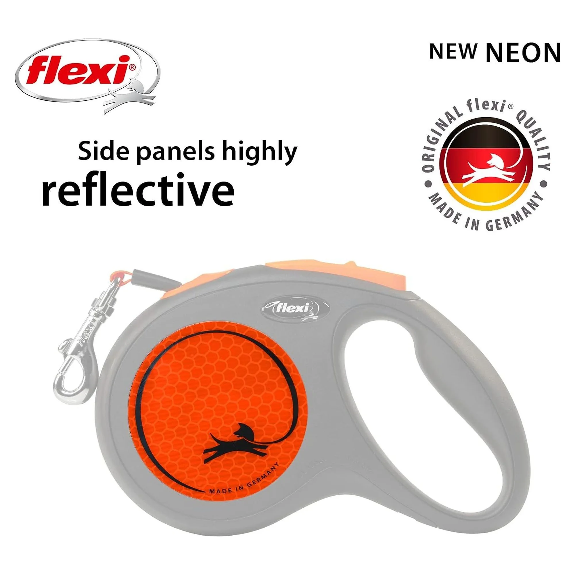 Flexi New Neon Turuncu M Beden Şerit Köpek Tasması 5 M — Boyun Tasması, 450 g — Görsel 3