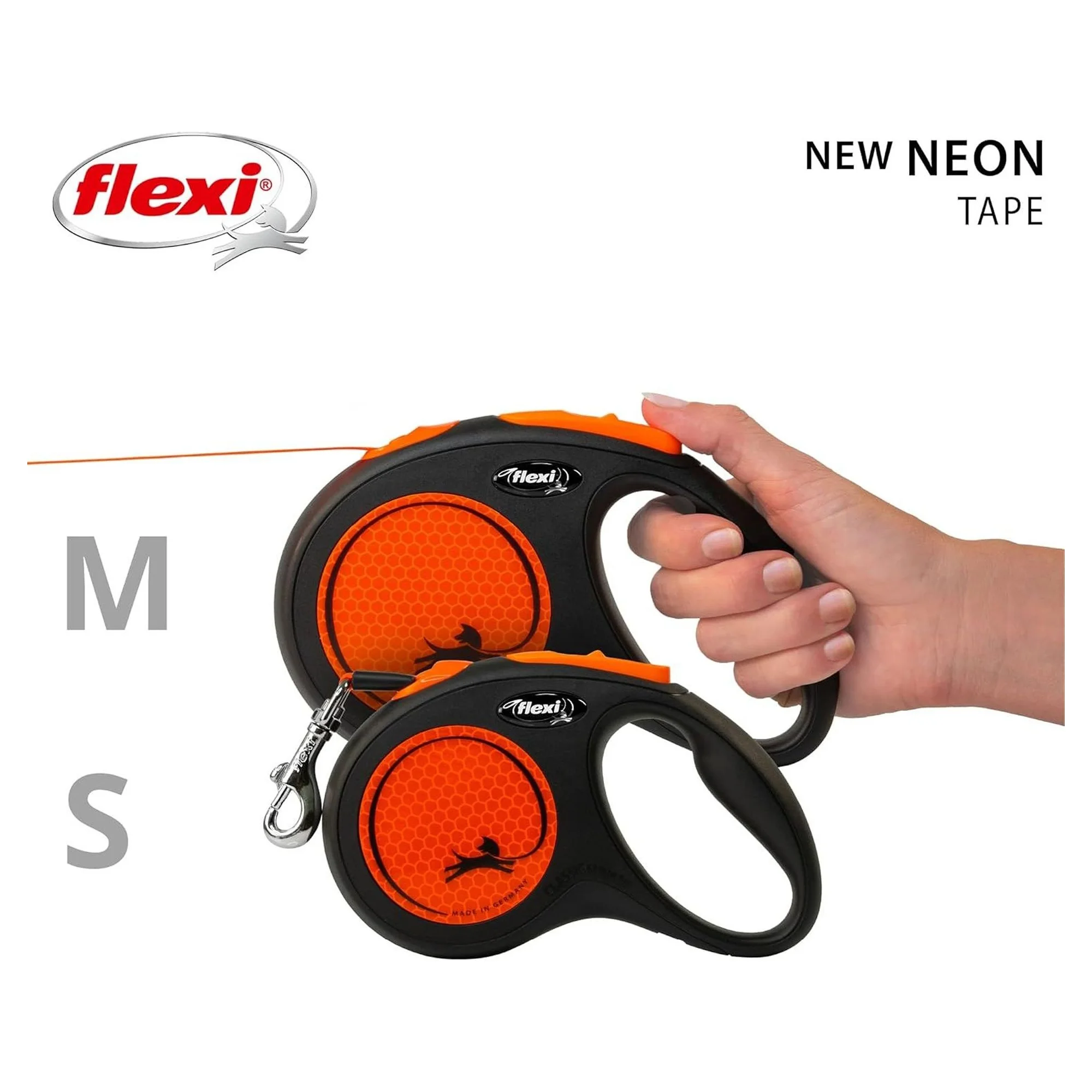 Flexi New Neon Turuncu M Beden Şerit Köpek Tasması 5 M — Boyun Tasması, 450 g — Görsel 6