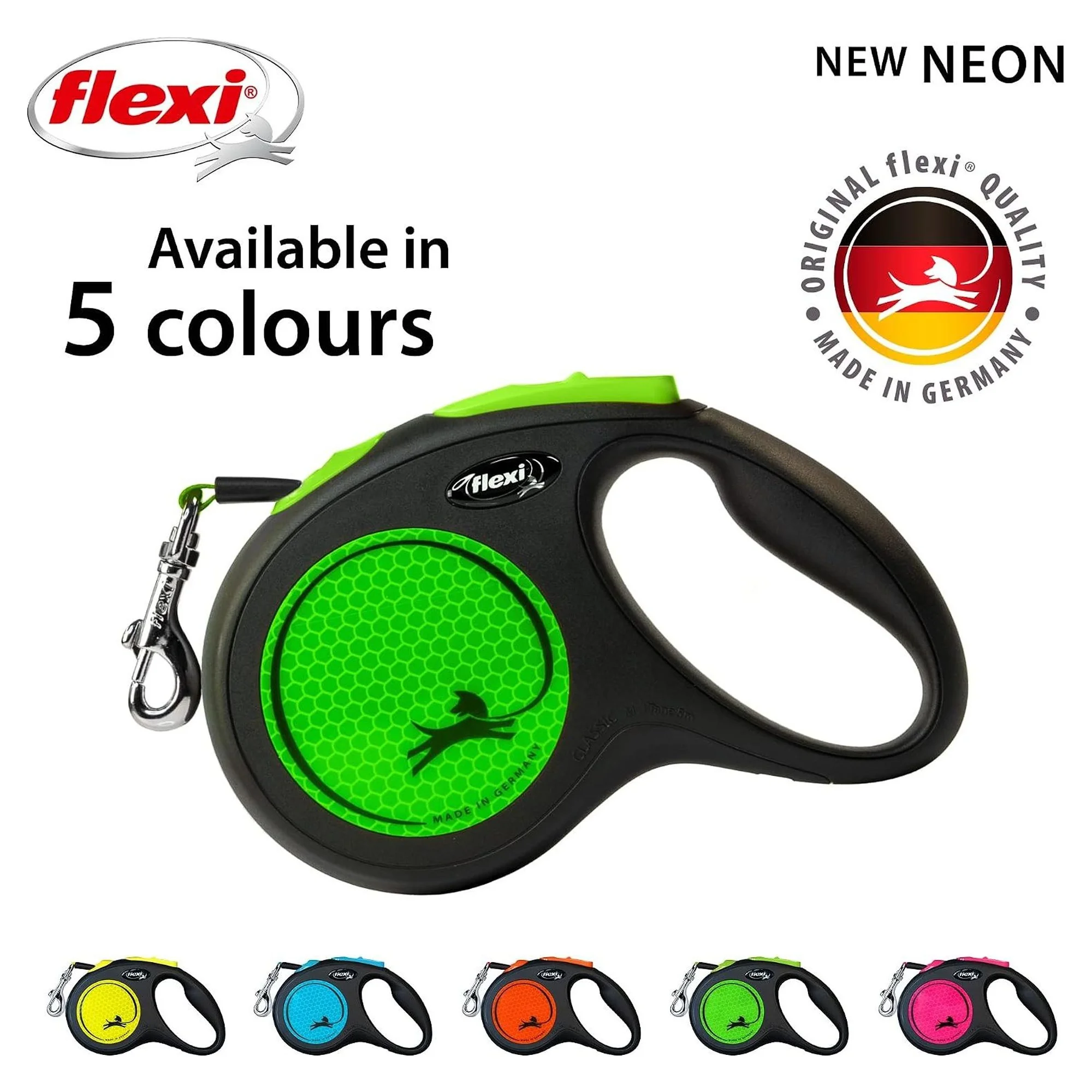 Flexi New Neon Yeşil M Beden Şerit Köpek Gezdirme Kayışı 5 M — Gezdirme Kayışları, 330 g — Görsel 5
