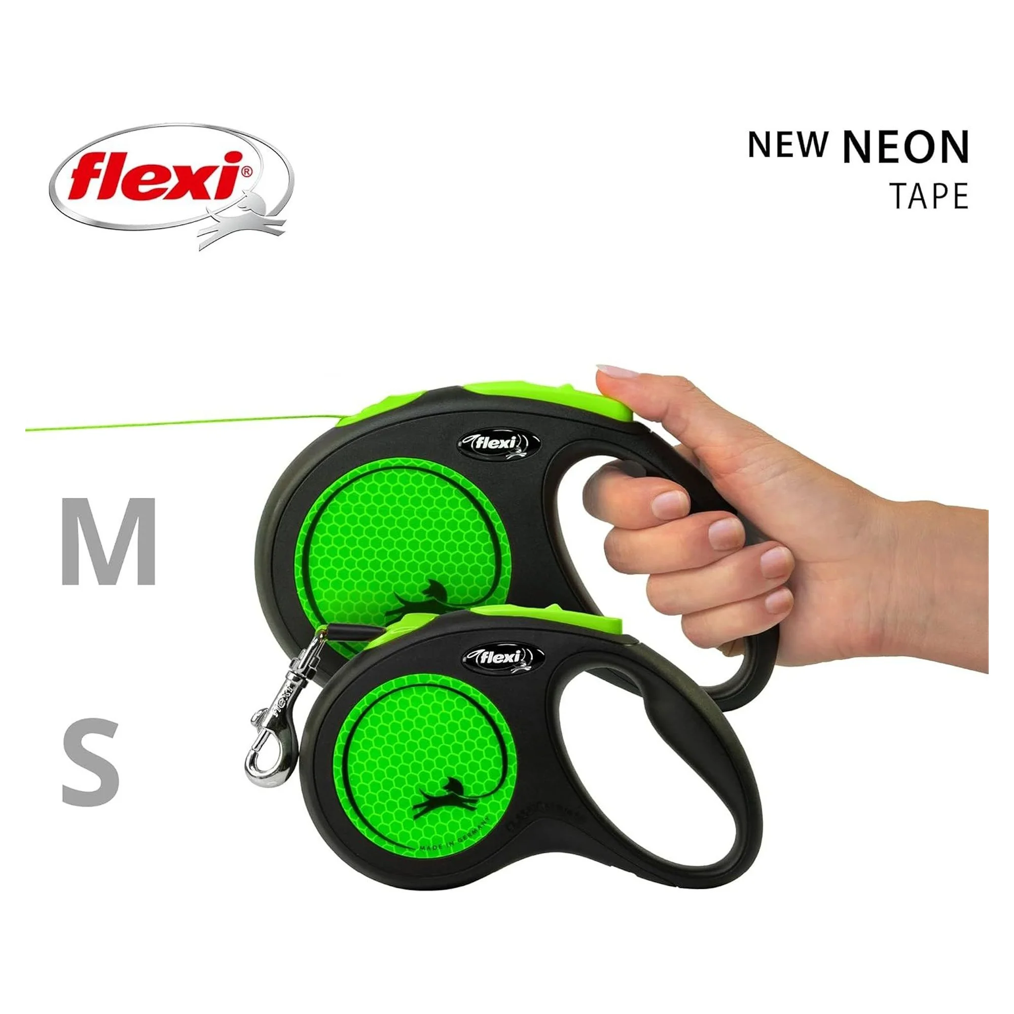 Flexi New Neon Yeşil M Beden Şerit Köpek Gezdirme Kayışı 5 M — Gezdirme Kayışları, 330 g — Görsel 6