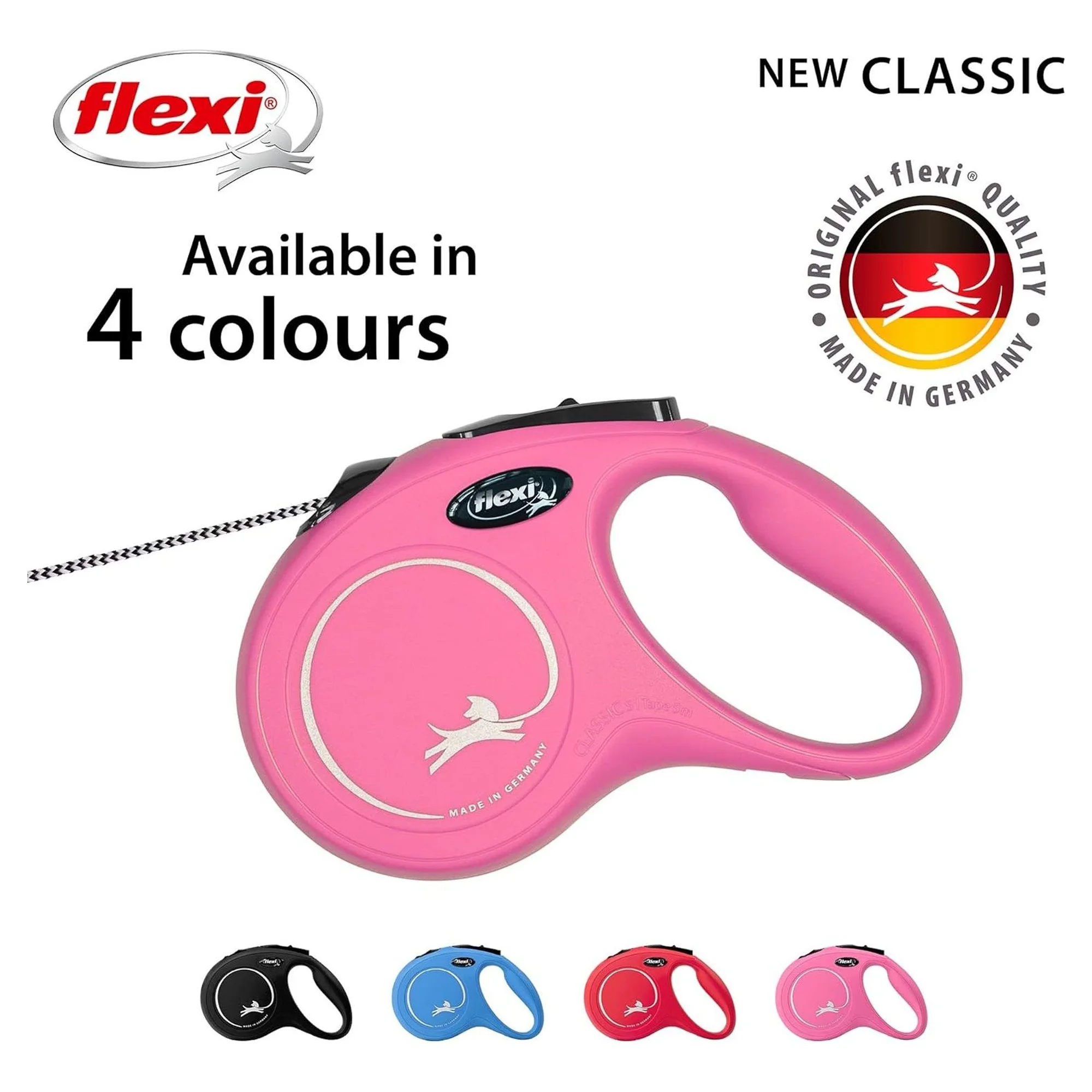 Flexi New Classic Pembe S Beden İpli Köpek Tasması 5 M — Boyun Tasması, 440 g — Görsel 4