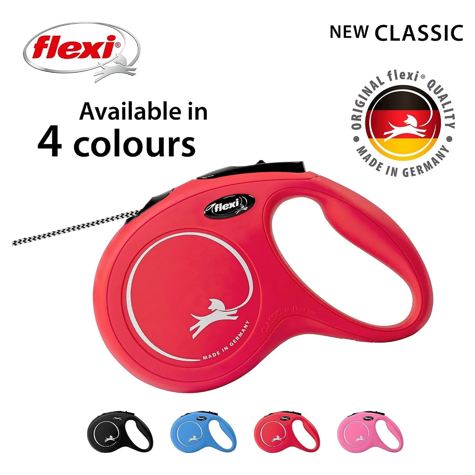 Flexi New Classic M Beden Kırmızı İpli Köpek Tasması 8 MT — Boyun Tasması, 220 g — Görsel 4
