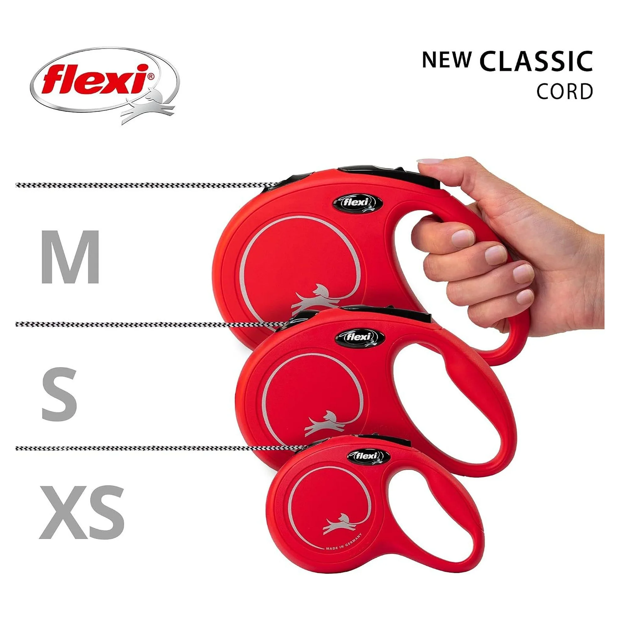 Flexi New Classic M Beden Kırmızı İpli Köpek Tasması 8 MT — Boyun Tasması, 220 g — Görsel 5