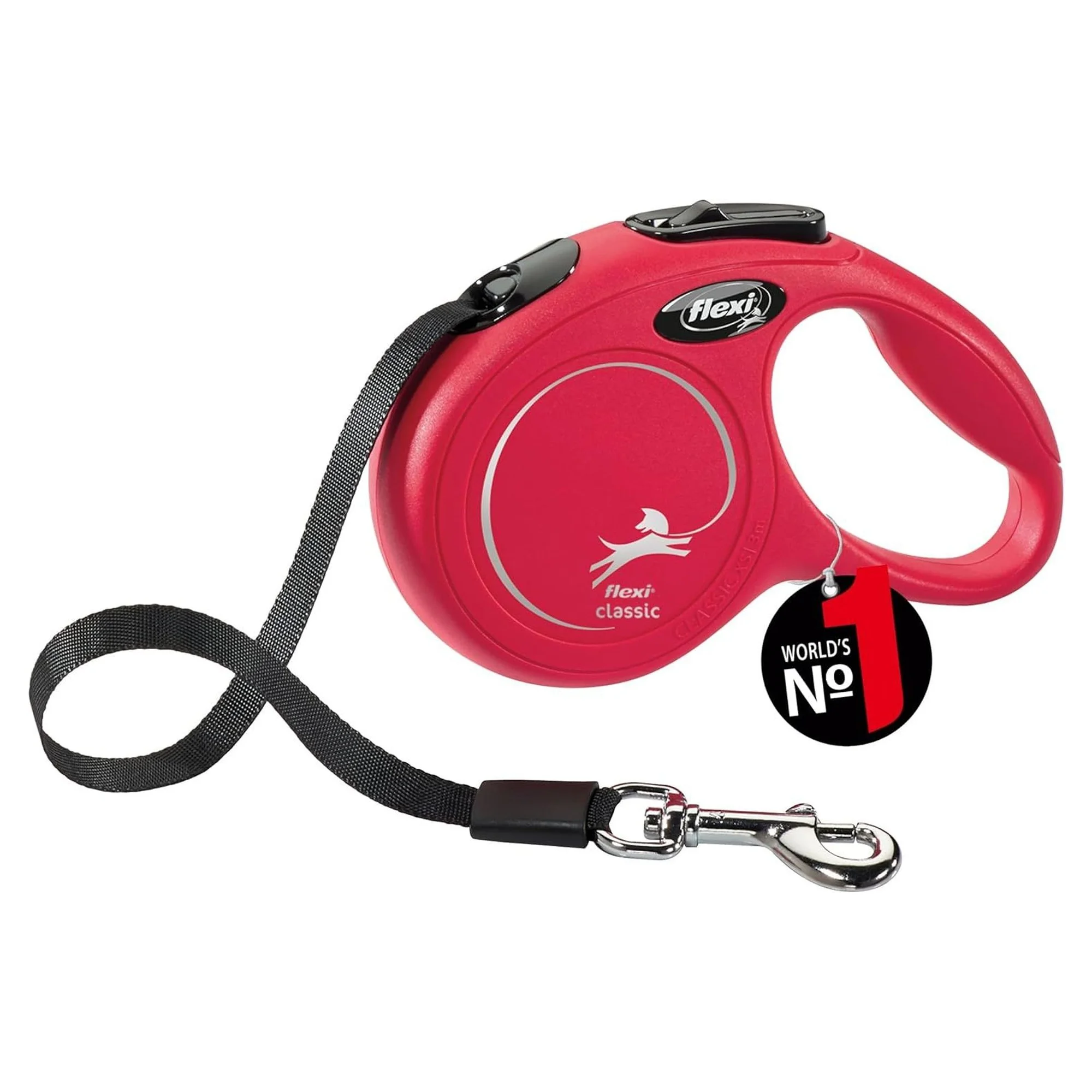 Flexi New Classic XS Kırmızı Şerit Köpek Gezdirme Kayışı 3 M