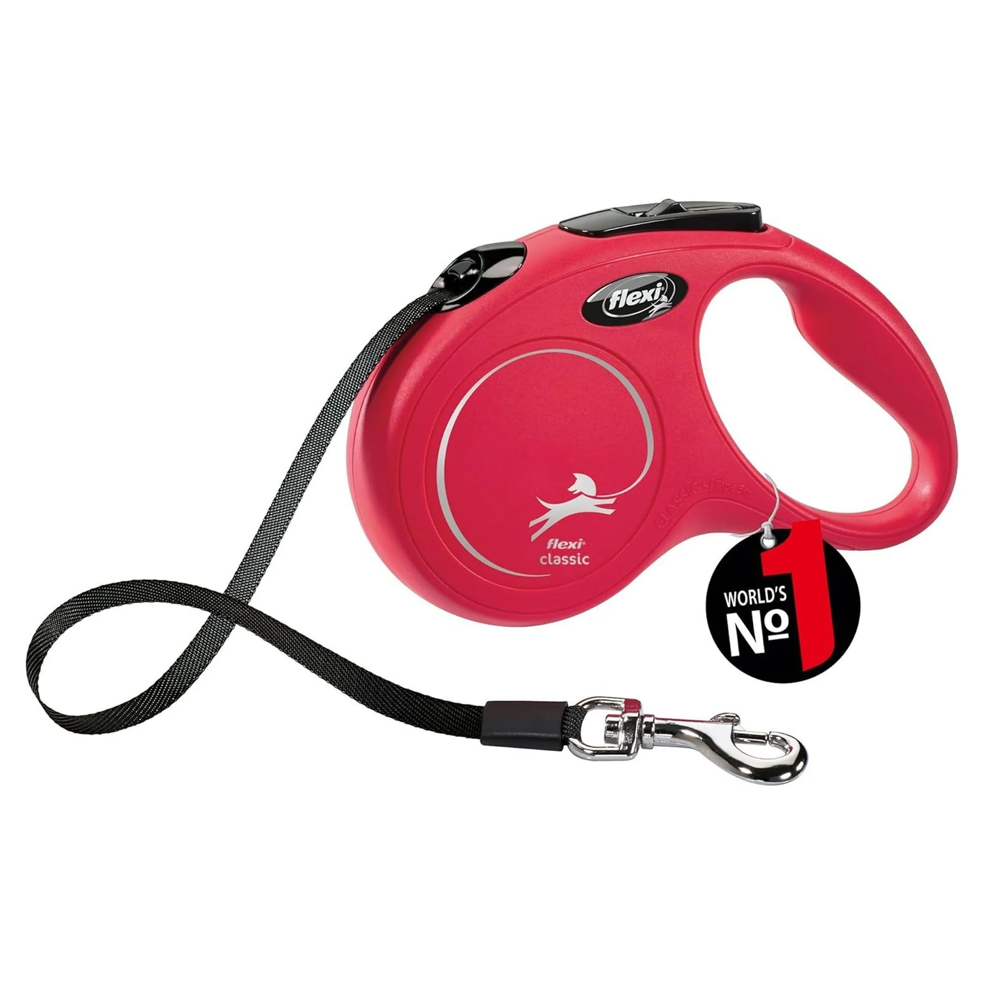 Flexi New Classic Kırmızı S Beden Şerit Köpek Gezdirme Kayışı 5 M