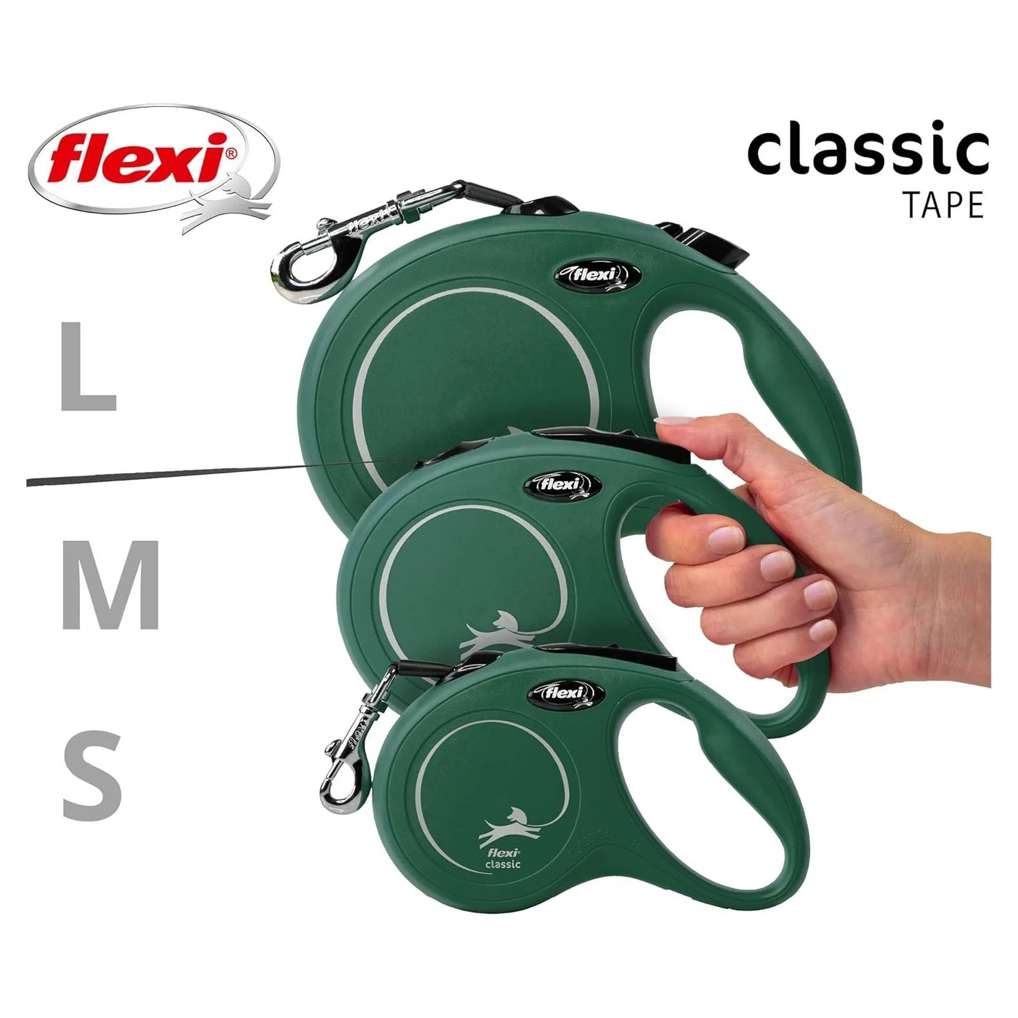 Flexi New Classic M Beden Yeşil Köpek Gezdirme Kayışı 5 M — Gezdirme Kayışları, 320 g — Görsel 3