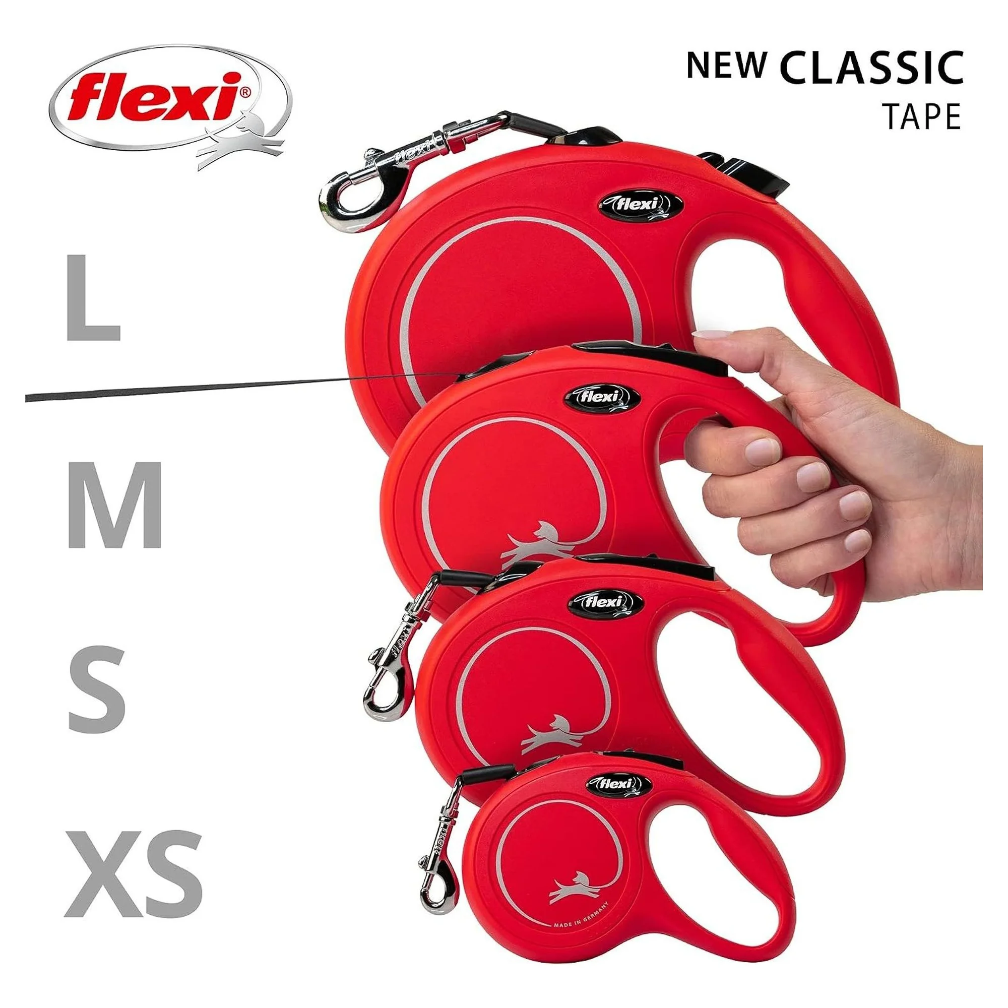 Flexi New Classic L Beden Kırmızı Köpek Gezdirme Kayışı 8 M — Gezdirme Kayışları, 600 g — Görsel 4