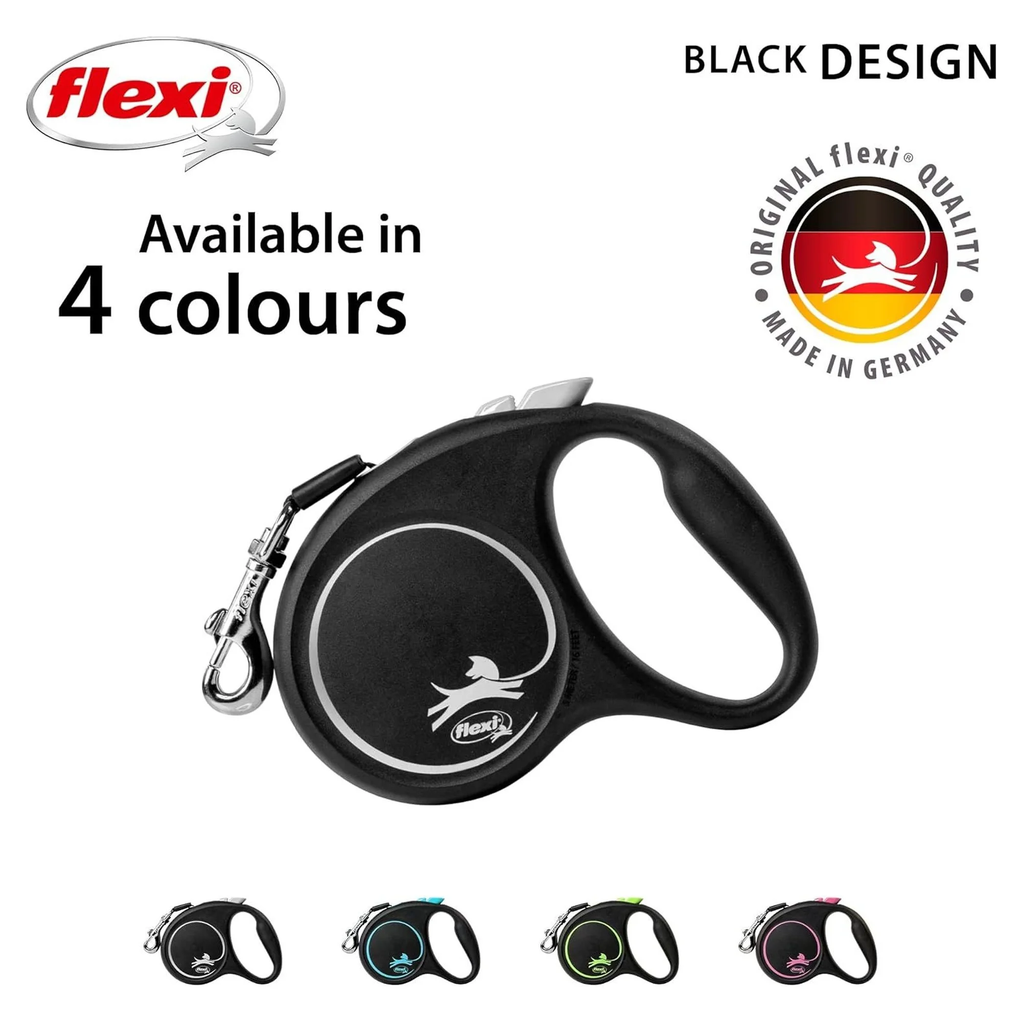 Flexi Black Design Siyah S Beden Köpek Gezdirme Tasması 5 M — Gezdirme Kayışları, 217 g — Görsel 4