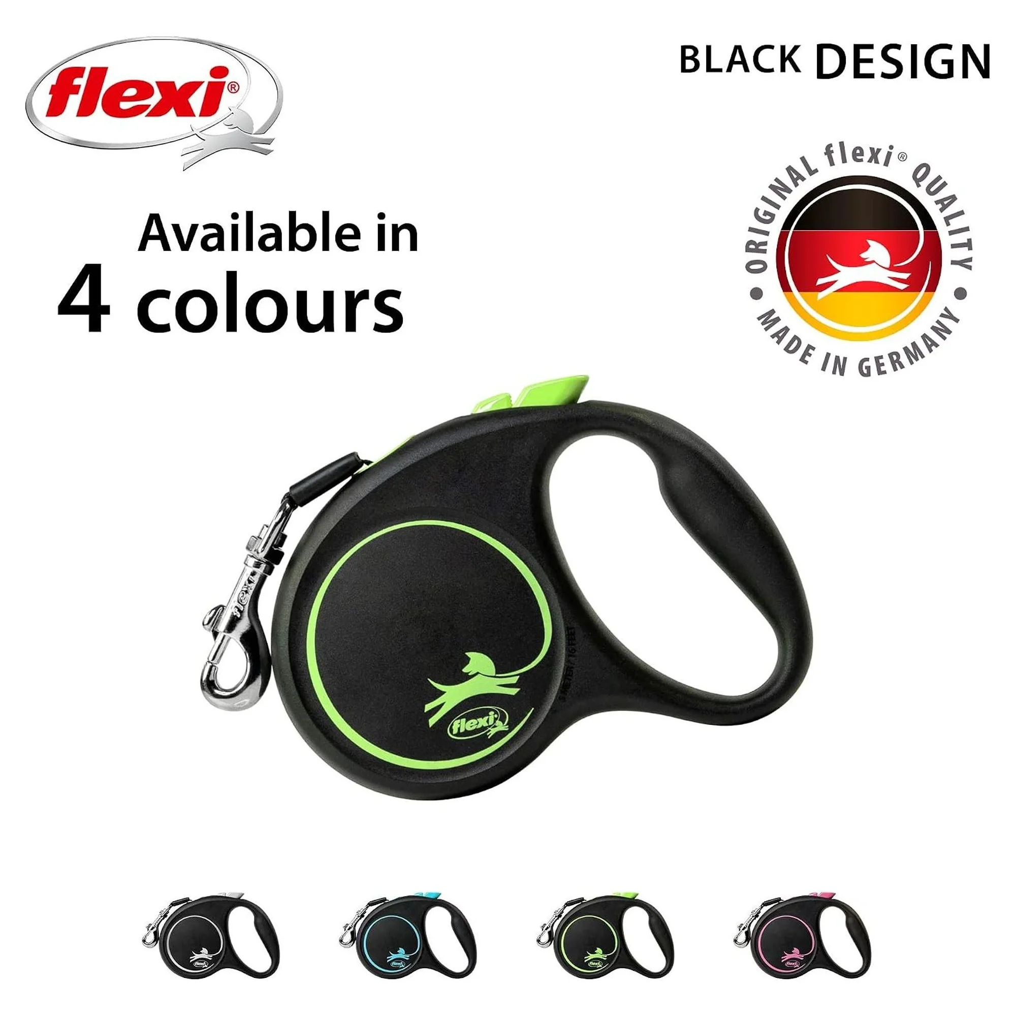 Flexi Black Design Yeşil S Beden Şerit Köpek Tasması 5 M — Boyun Tasması, 210 g — Görsel 4