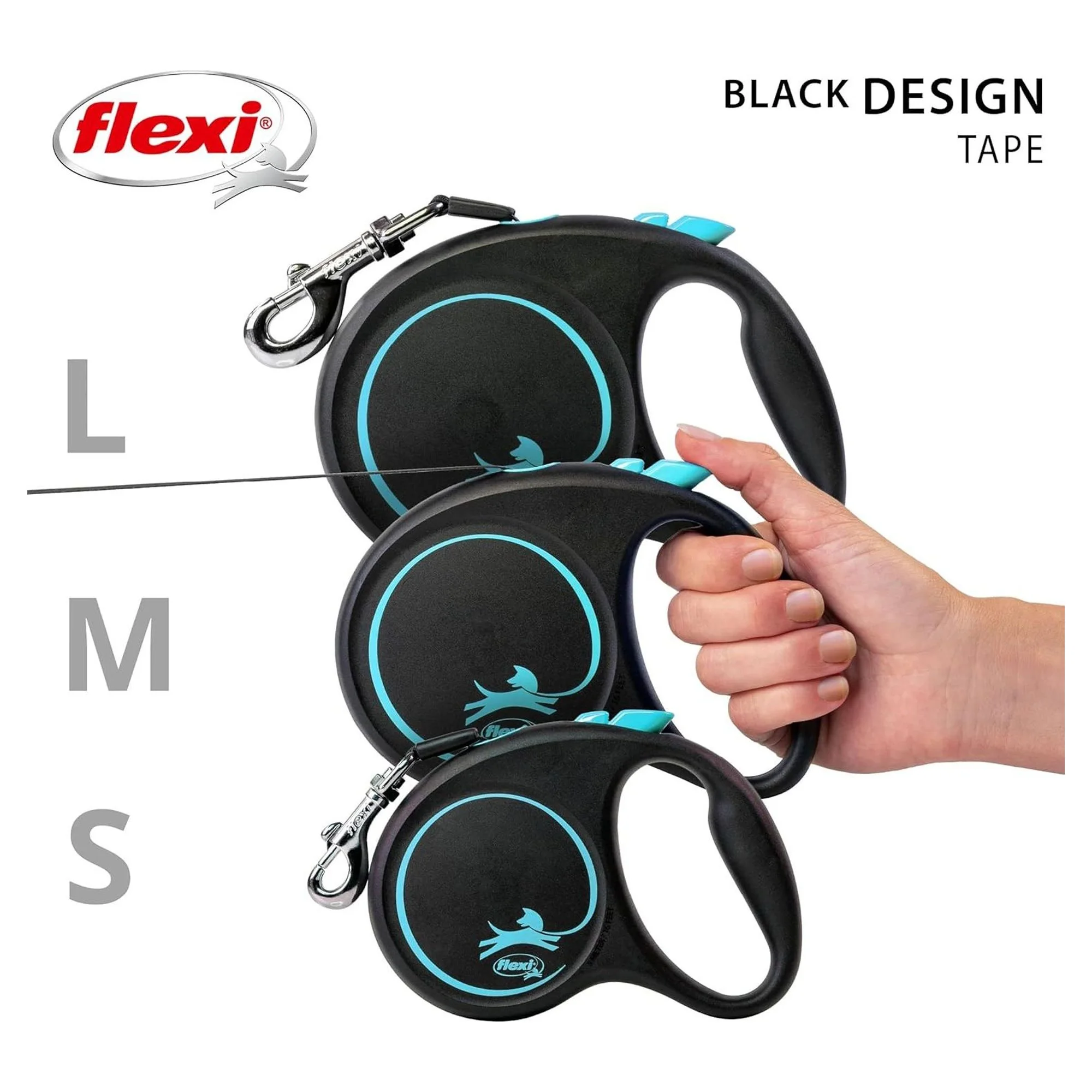 Flexi Black Design M Beden Mavi Şerit Tasma 5 M — Boyun Tasması, 440 g — Görsel 5