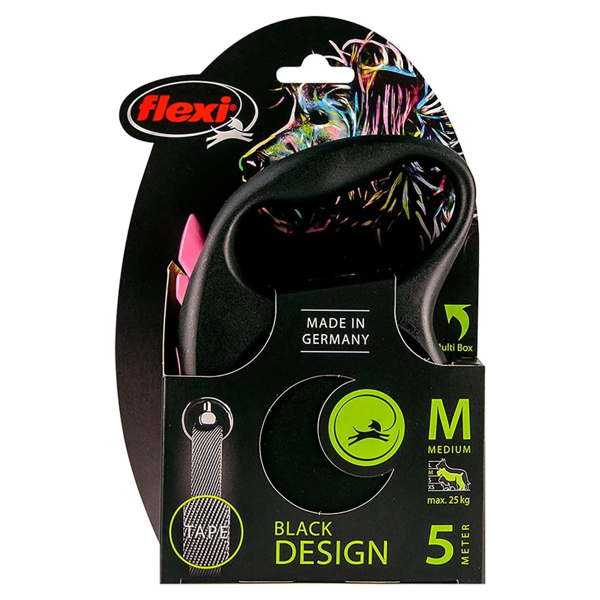 Flexi Black Design Pembe M Beden Şerit Köpek Tasması 5 M — Boyun Tasması, 440 g — Görsel 6
