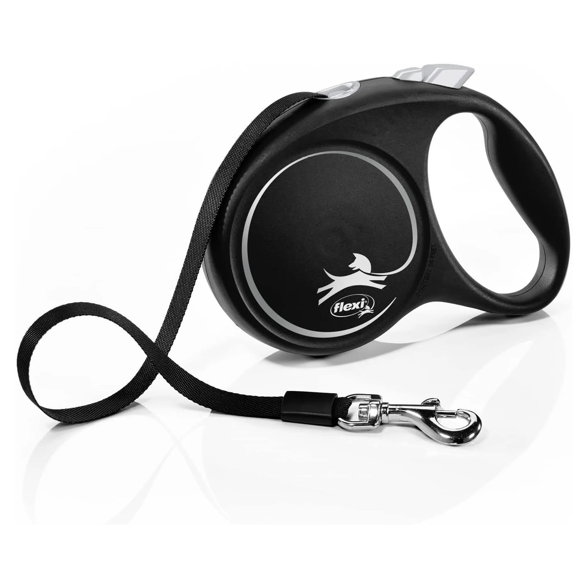 Flexi Black Design Siyah M Beden Şerit Köpek Gezdirme Kayışı 5 M