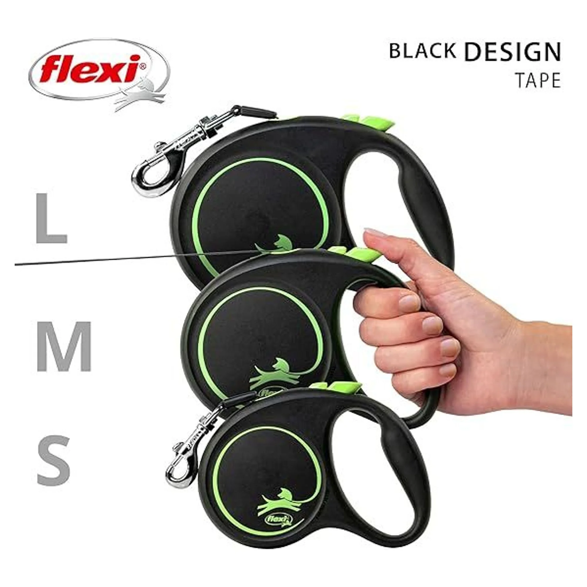 Flexi Black Desing 5M Şerit M Yesil — Boyun Tasması, 440 g — Görsel 5
