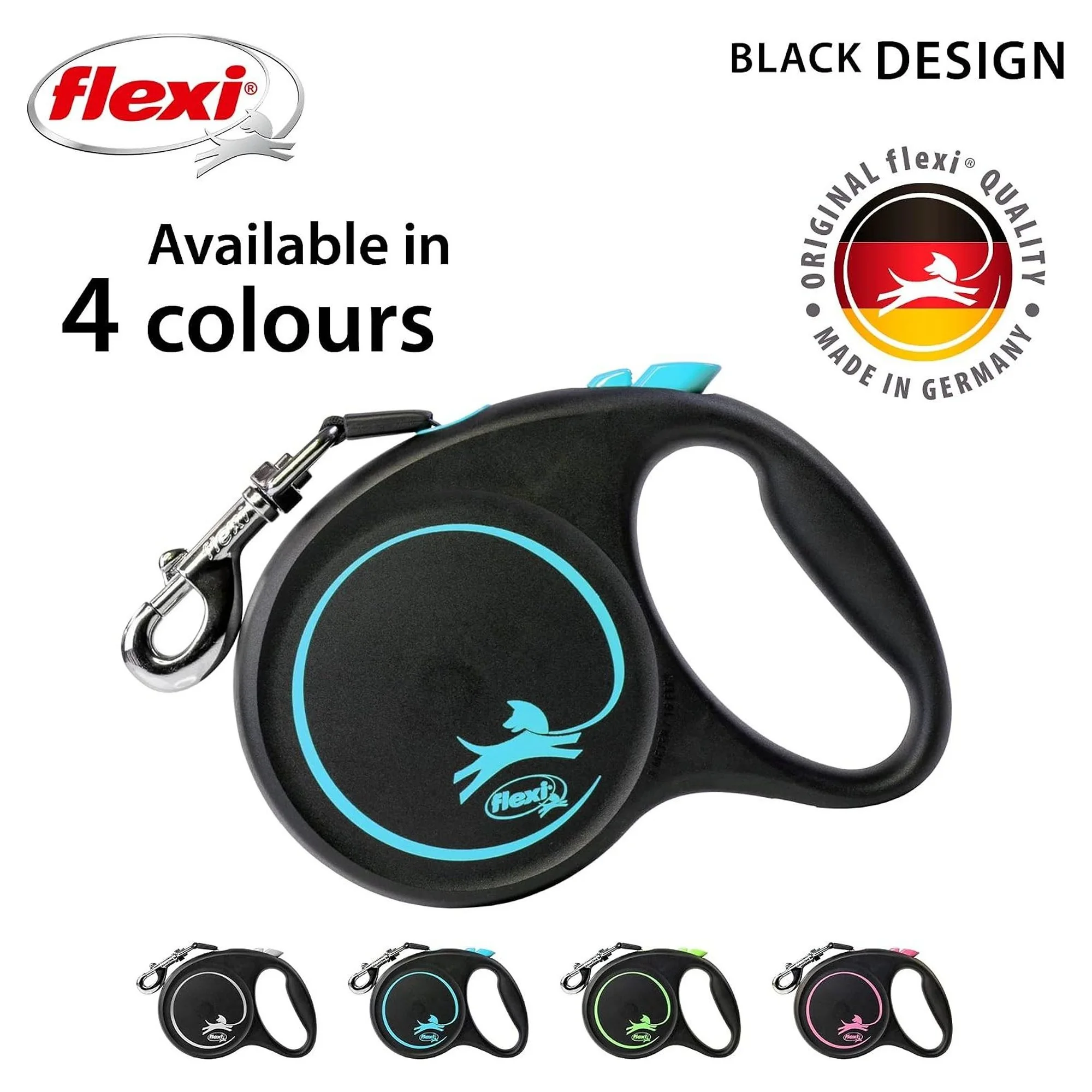 Flexi Black Design L Otomatik Şerit Köpek Gezdirme Kayışı Mavi 5 M — Gezdirme Kayışları, 380 g — Görsel 4