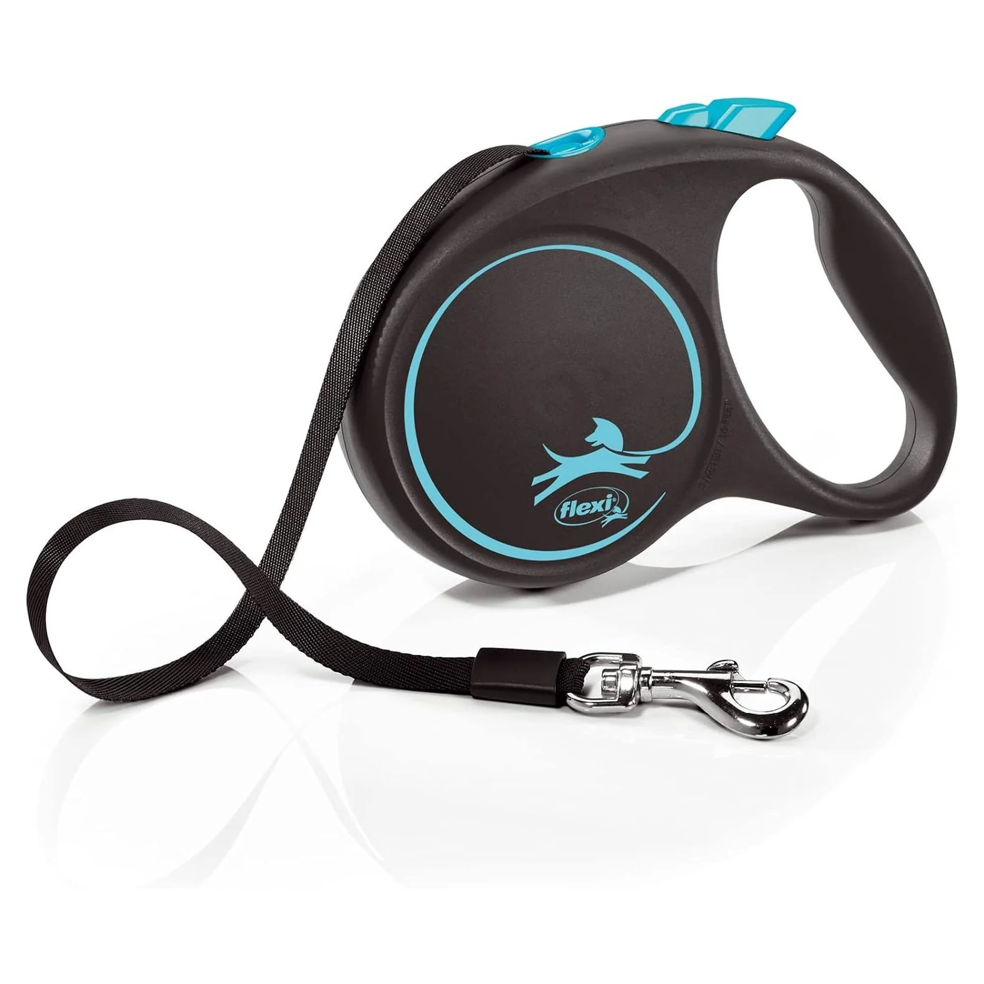 Flexi Black Design L Otomatik Şerit Köpek Gezdirme Kayışı Mavi 5 M