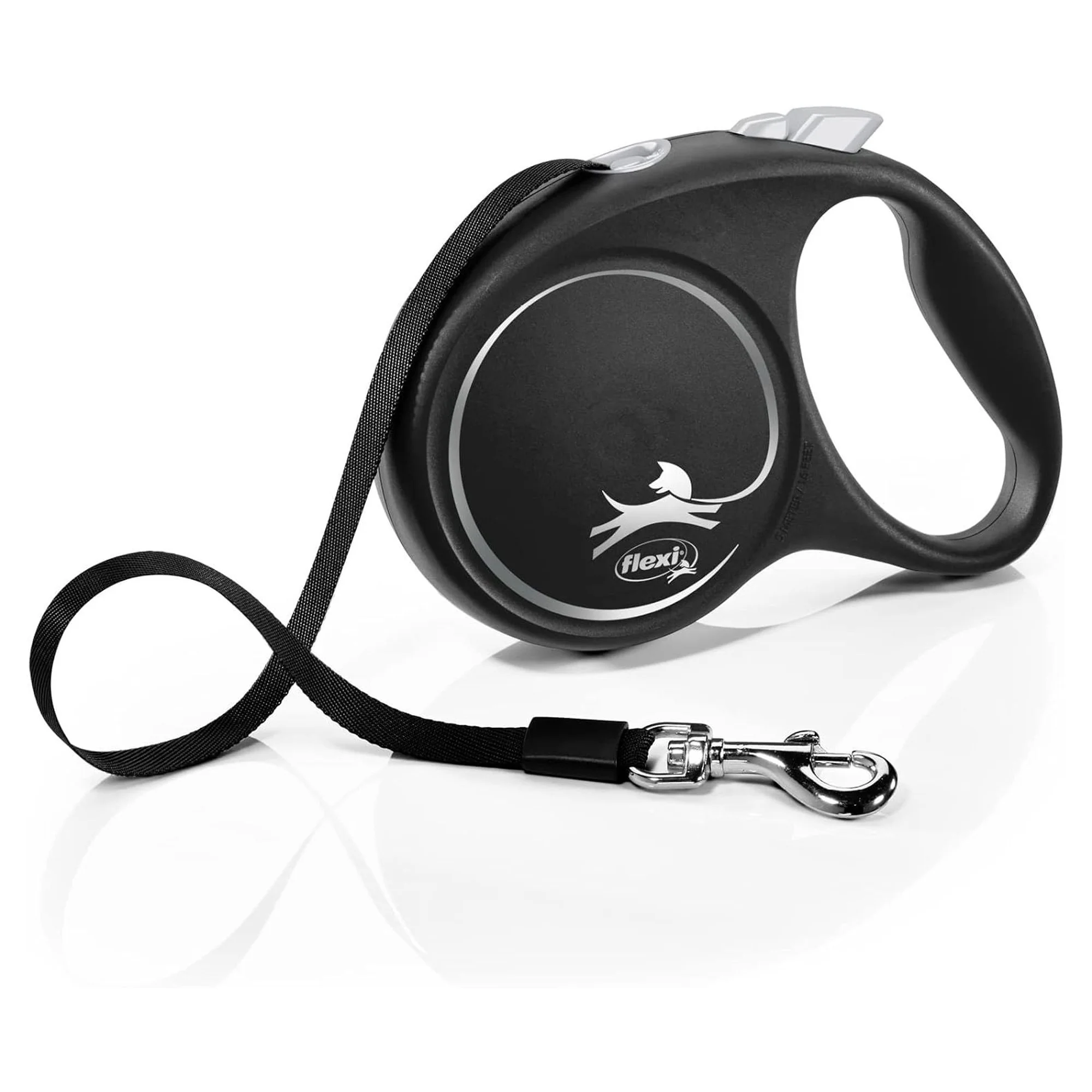 Flexi Black Design Siyah L Beden Şerit Köpek Tasması 5 M
