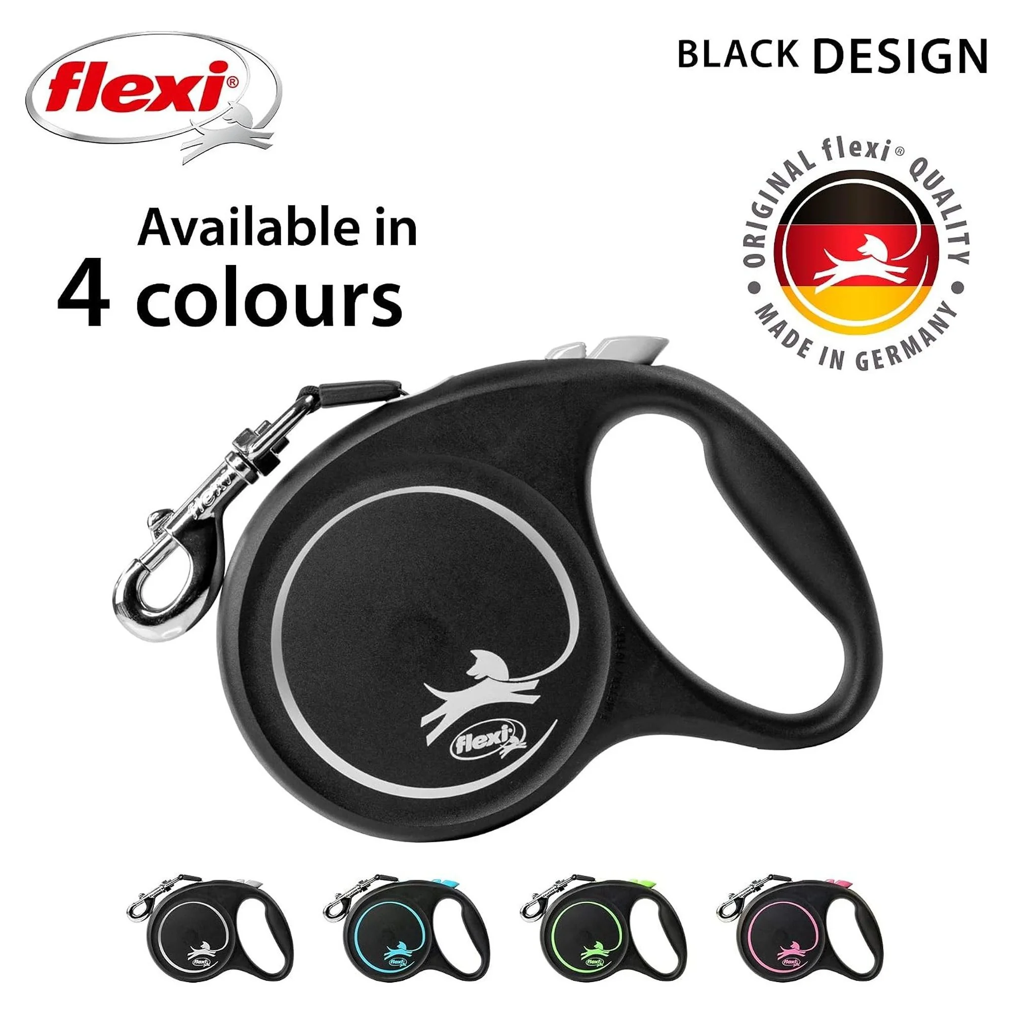 Flexi Black Design Siyah L Beden Şerit Köpek Tasması 5 M — Boyun Tasması, 380 g — Görsel 4