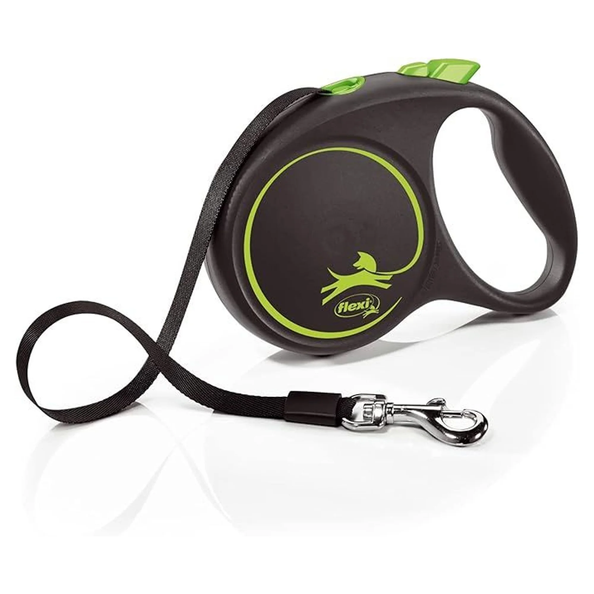 Flexi Black Design L Otomatik Şerit Köpek Gezdirme Kayışı Yeşil 5M