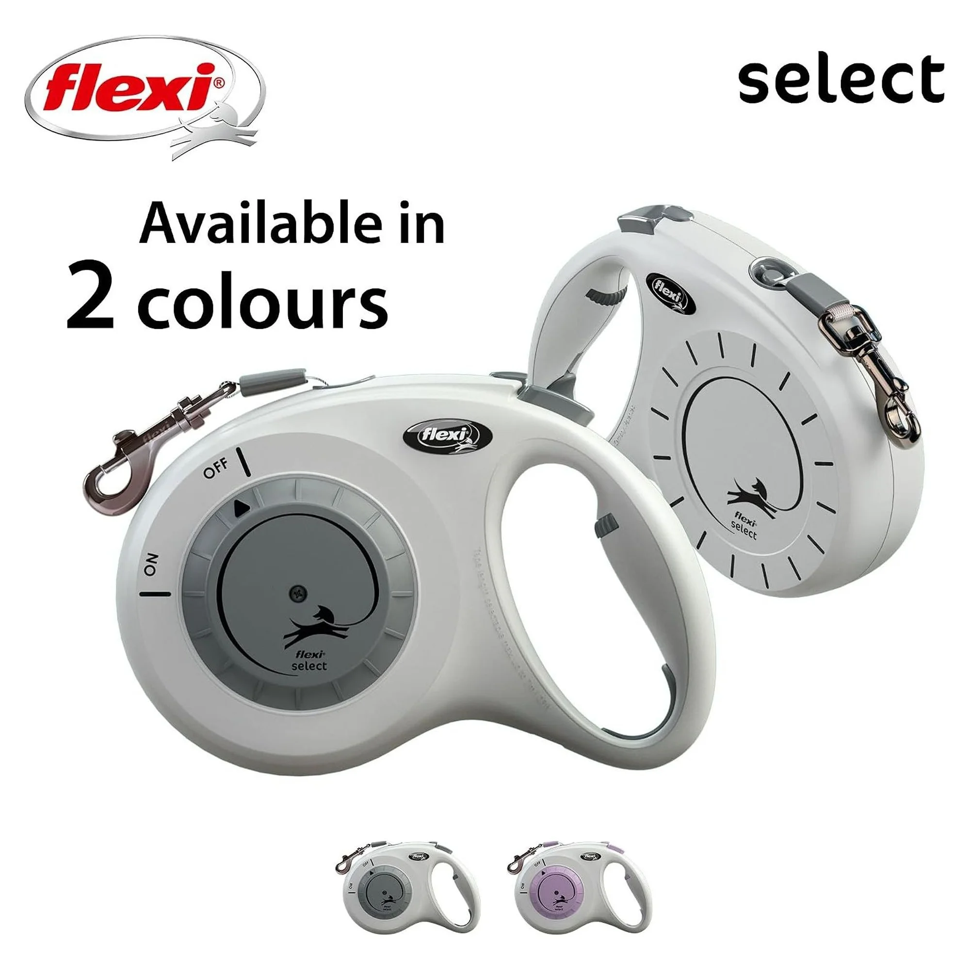 Flexi Select Açık Gri Şerit Köpek Gezdirme Kayışı 7 M — Gezdirme Kayışları — Görsel 2
