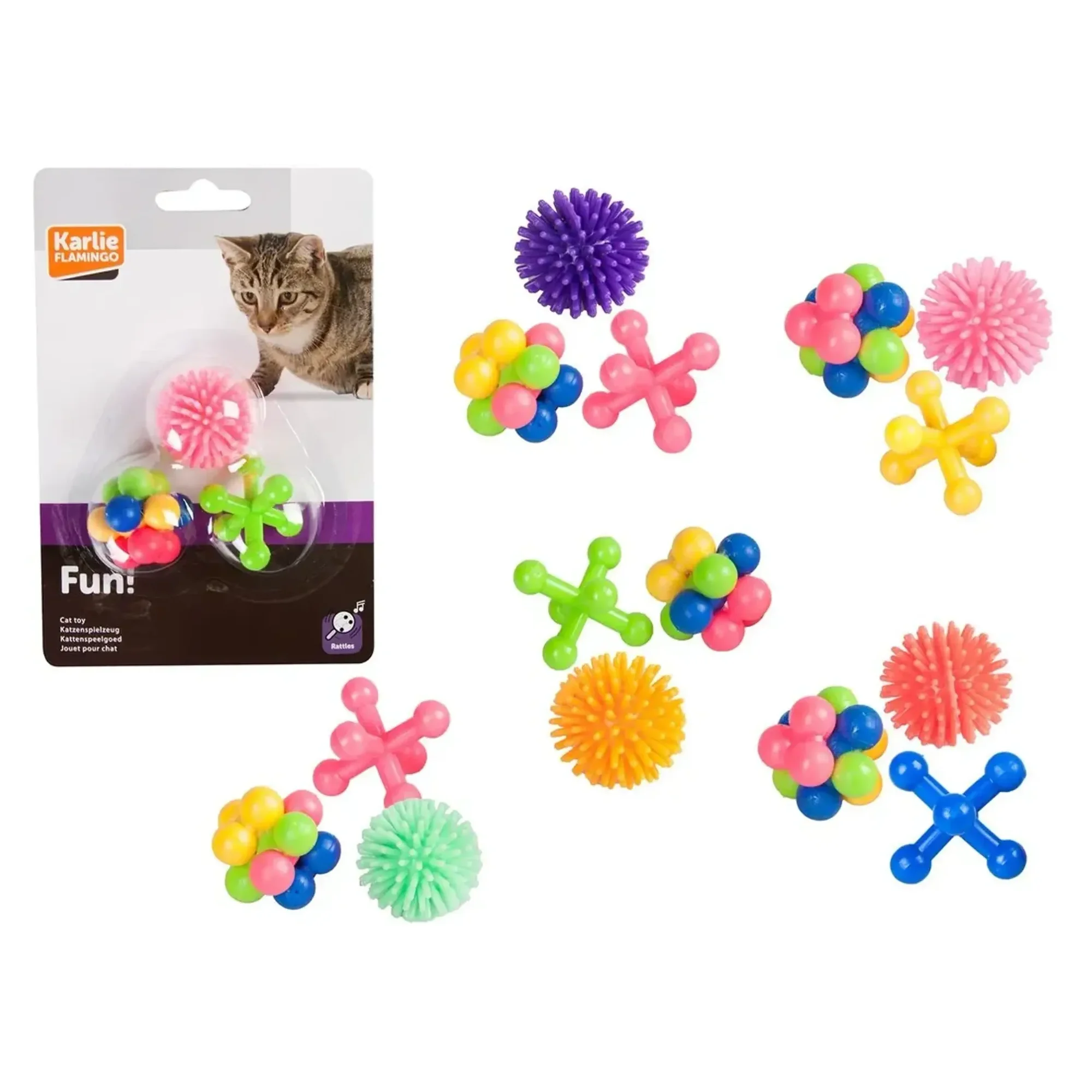 Flamingo Yıldız+Kirpi+Top Kedi Oyuncağı 3'lü