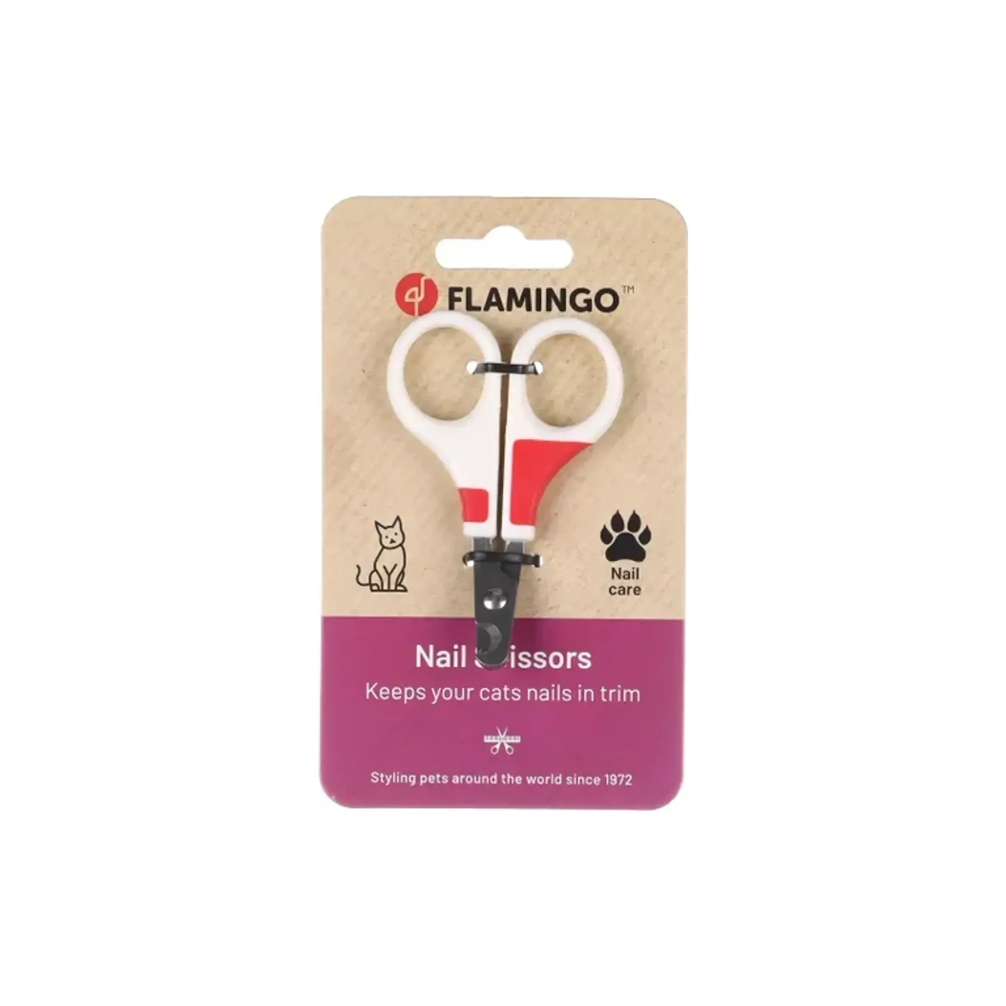 Flamingo Kedi Tırnak Makası Kırmızı/Beyaz