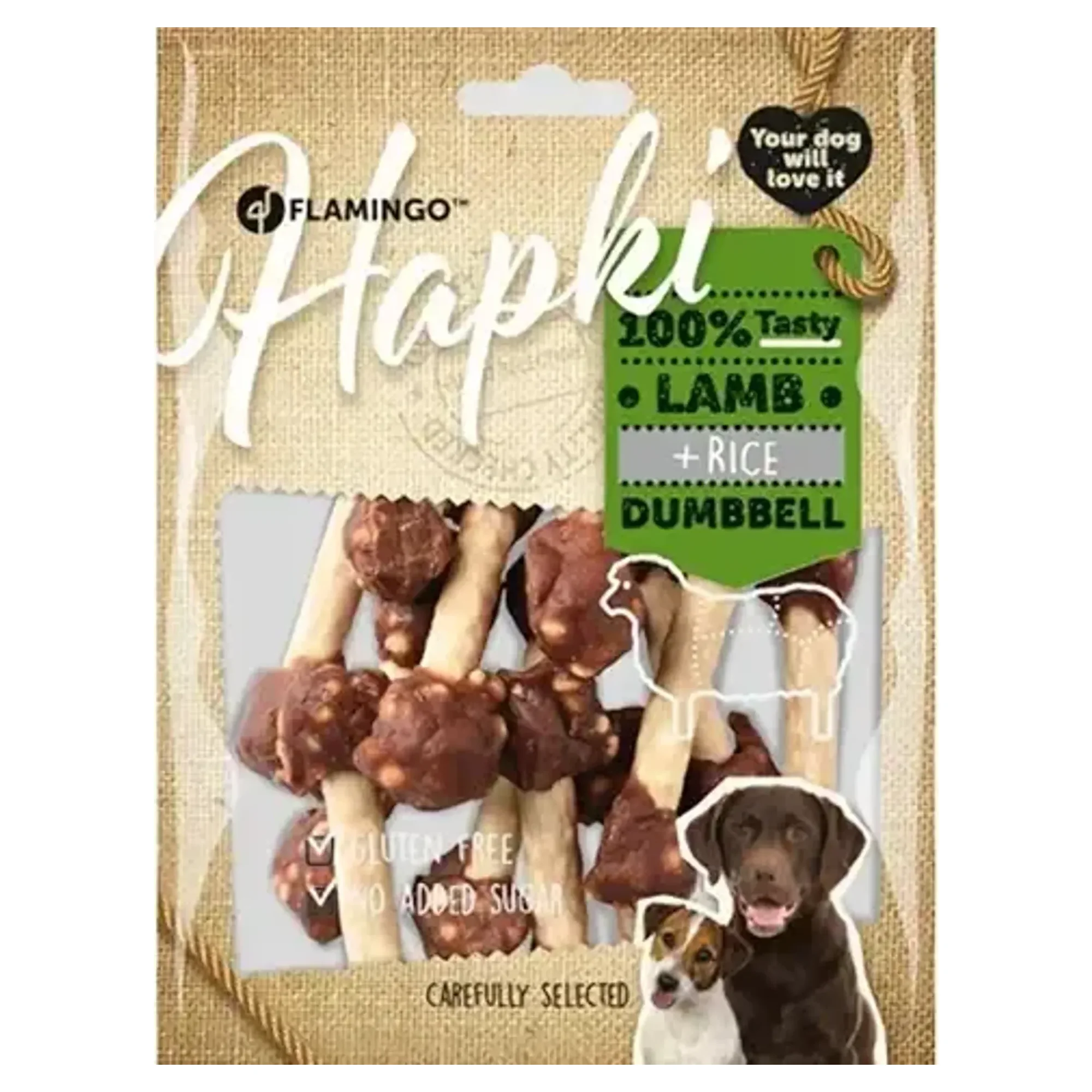 Flamingo Hapki Lamb & Rice Dumbell 150 G