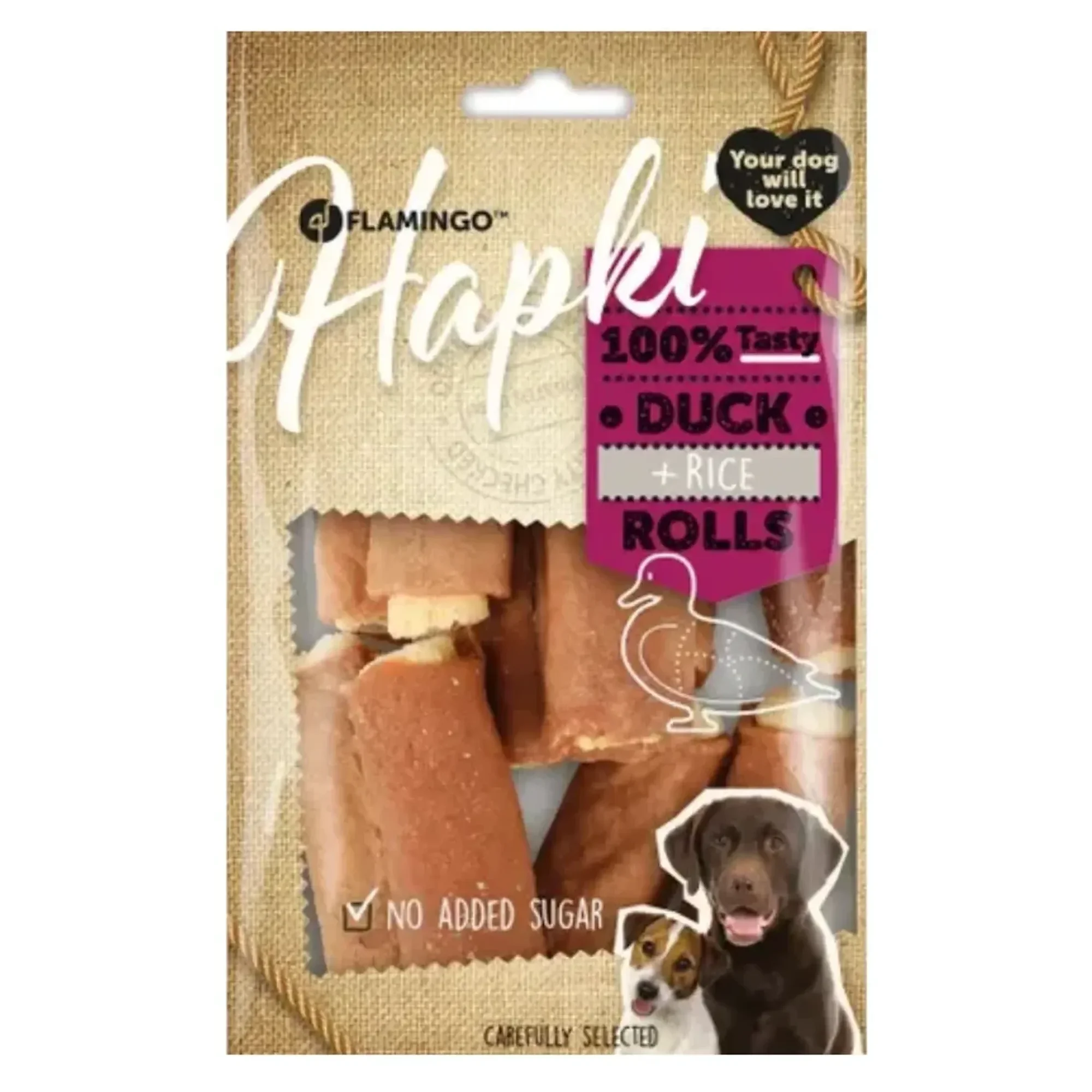 Flamingo Hapki Pirinç Puro Şekilli Ördekli  Köpek Ödül Maması 85G