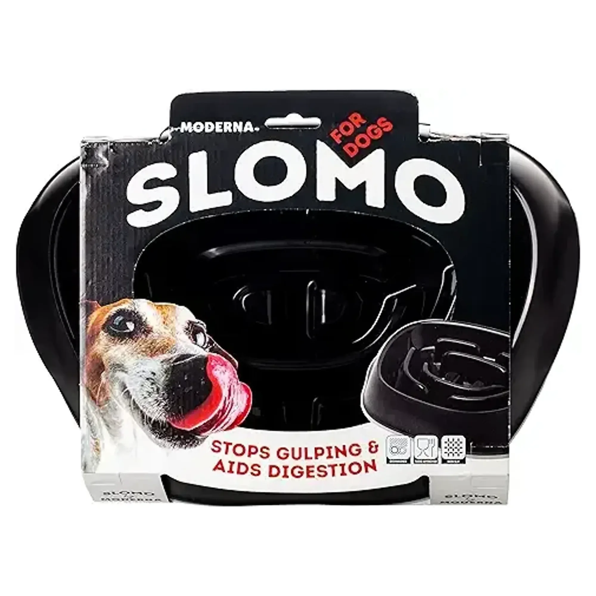 Moderna Slomo Hızlı Yeme Önleyici Mama Kabı - Siyah 950 mL
