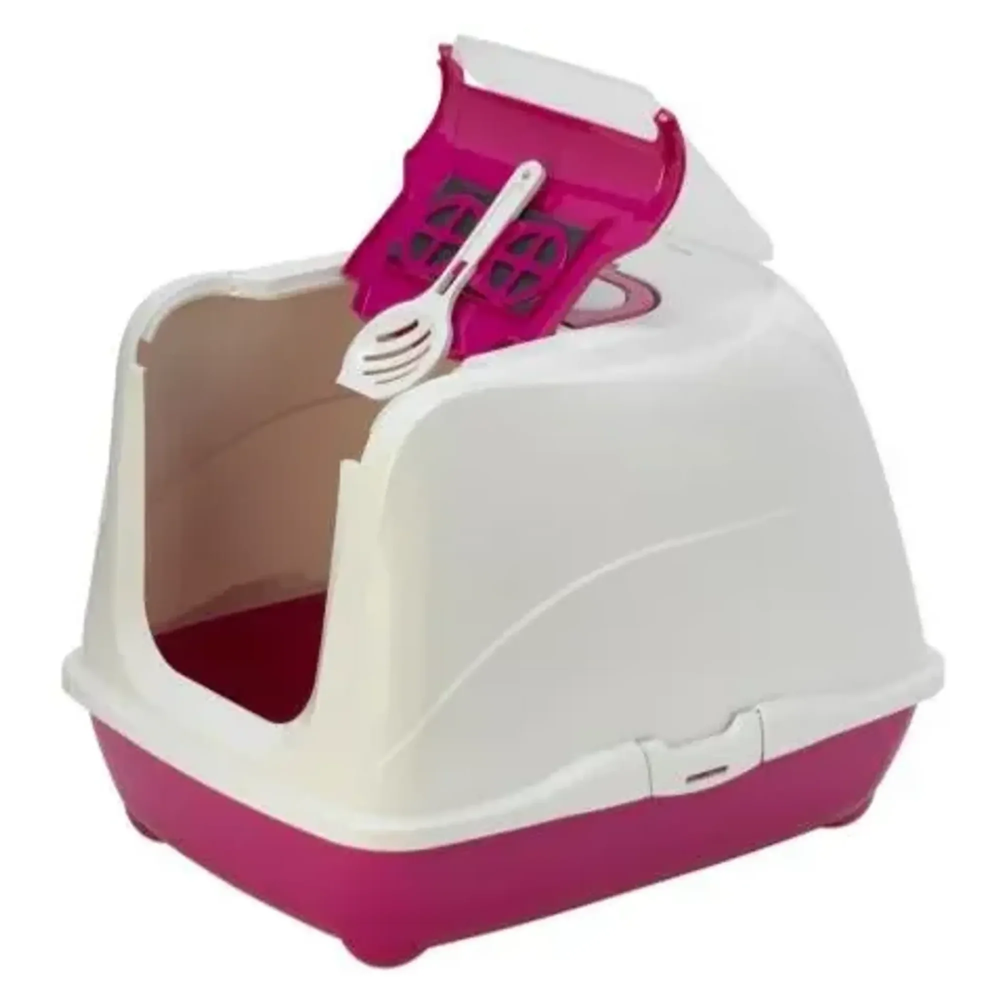 Moderna Flip Kapalı Kedi Tuvaleti Fuşya -57CM