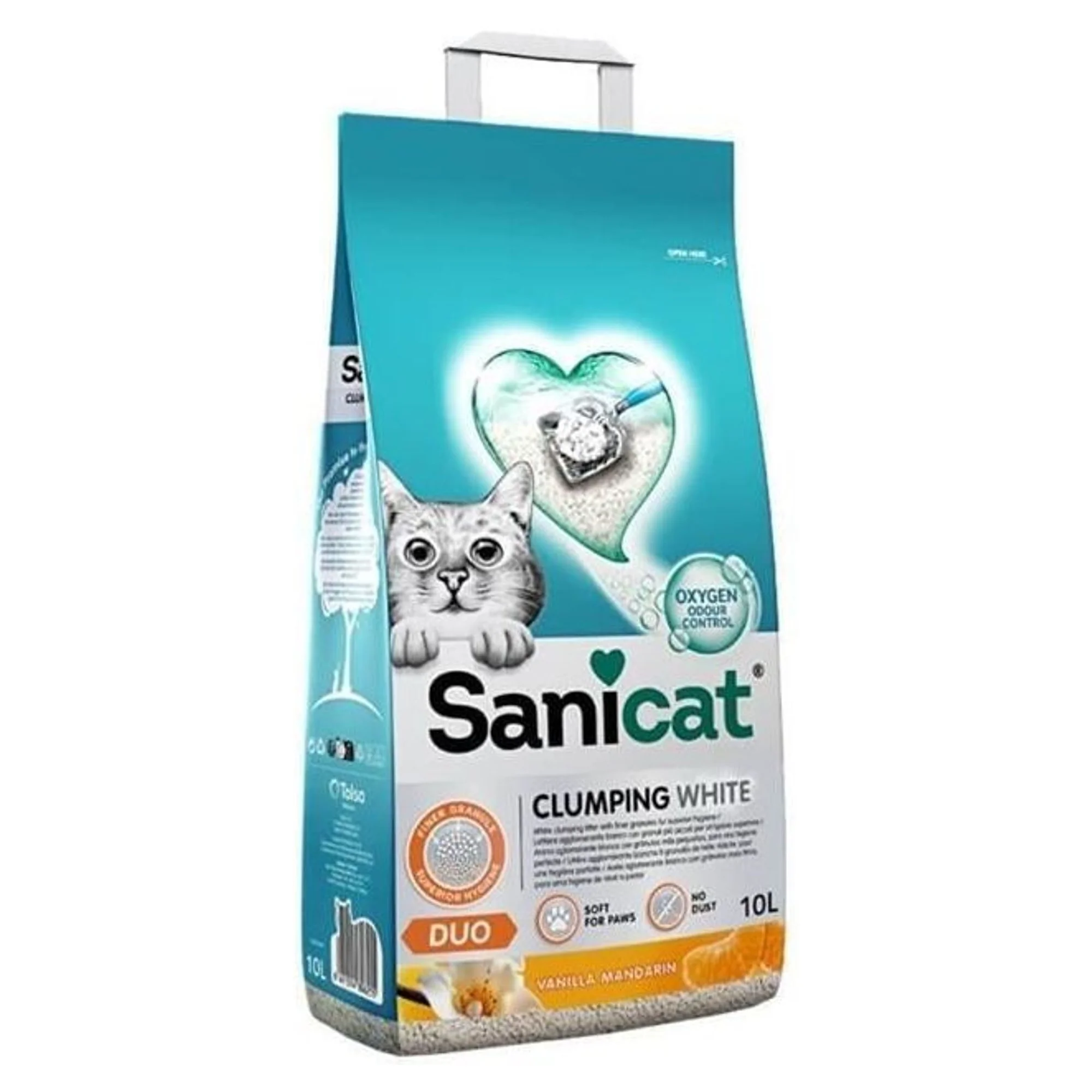 Sanicat Duo Topaklanan Kedi Kumu Vanilya ve Mandalina 10 L