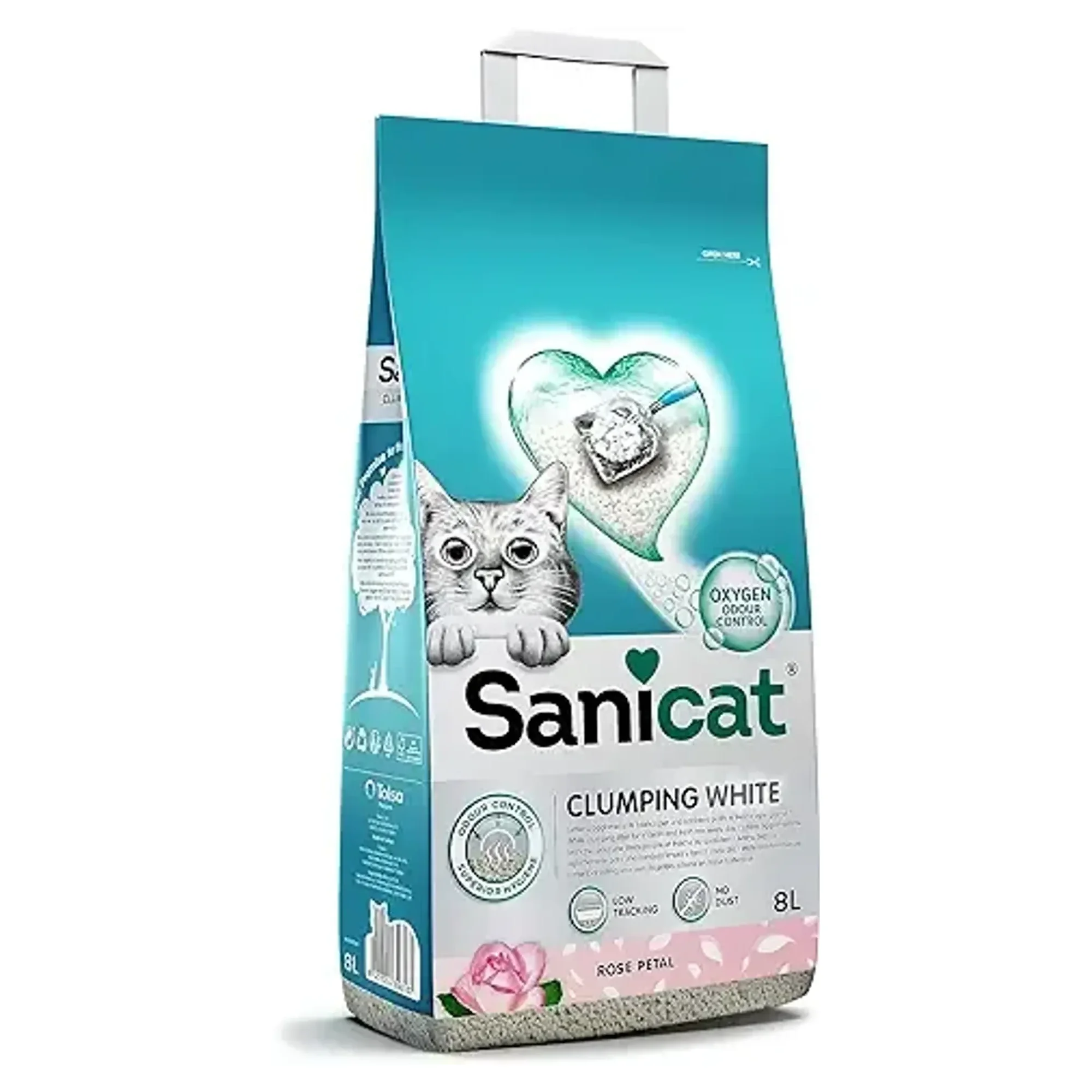 Sanicat Clumping White Gül Kokulu Kedi Kumu 8L