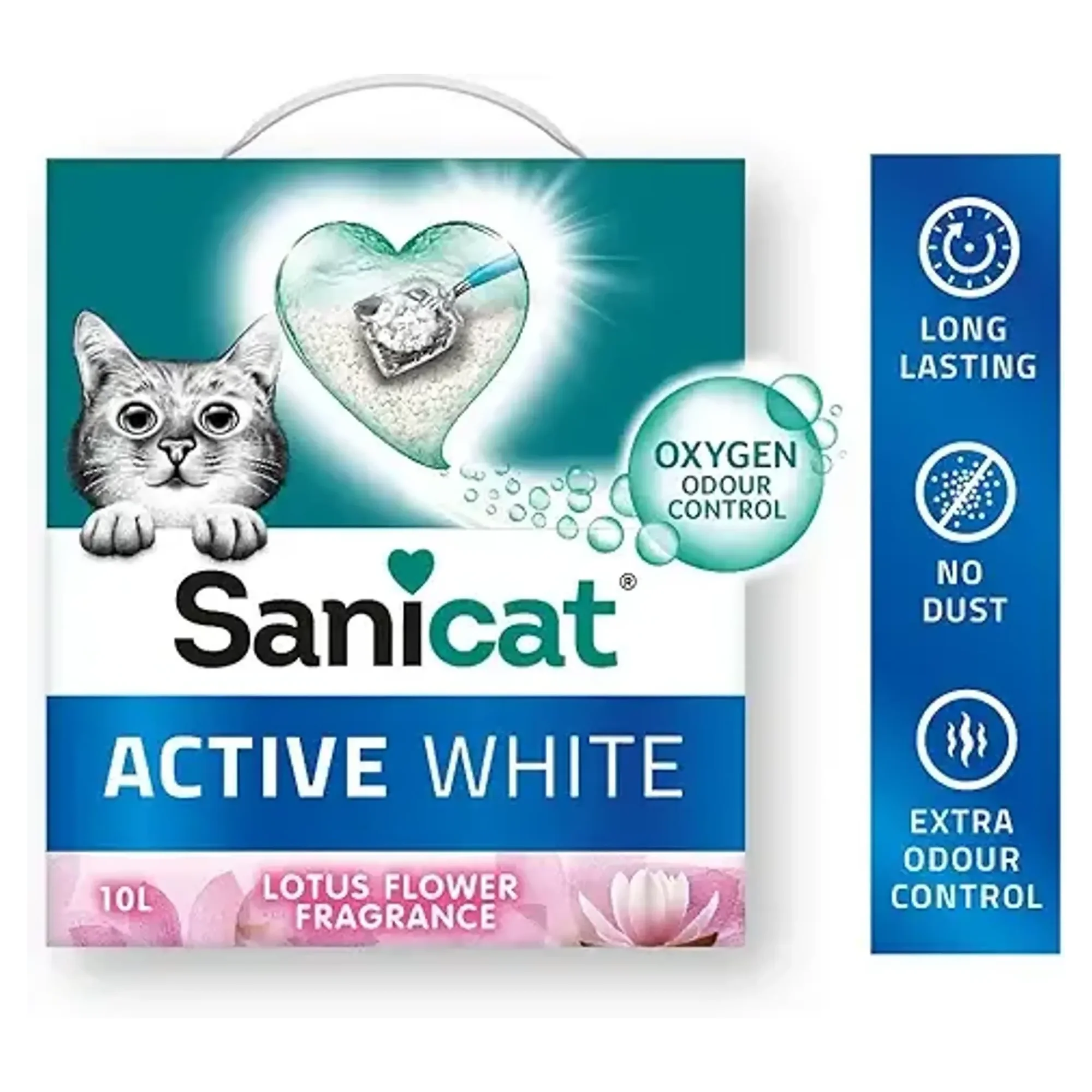 Sanicat Active White Lotus Çiçeği Kokulu Kedi Kumu 10L