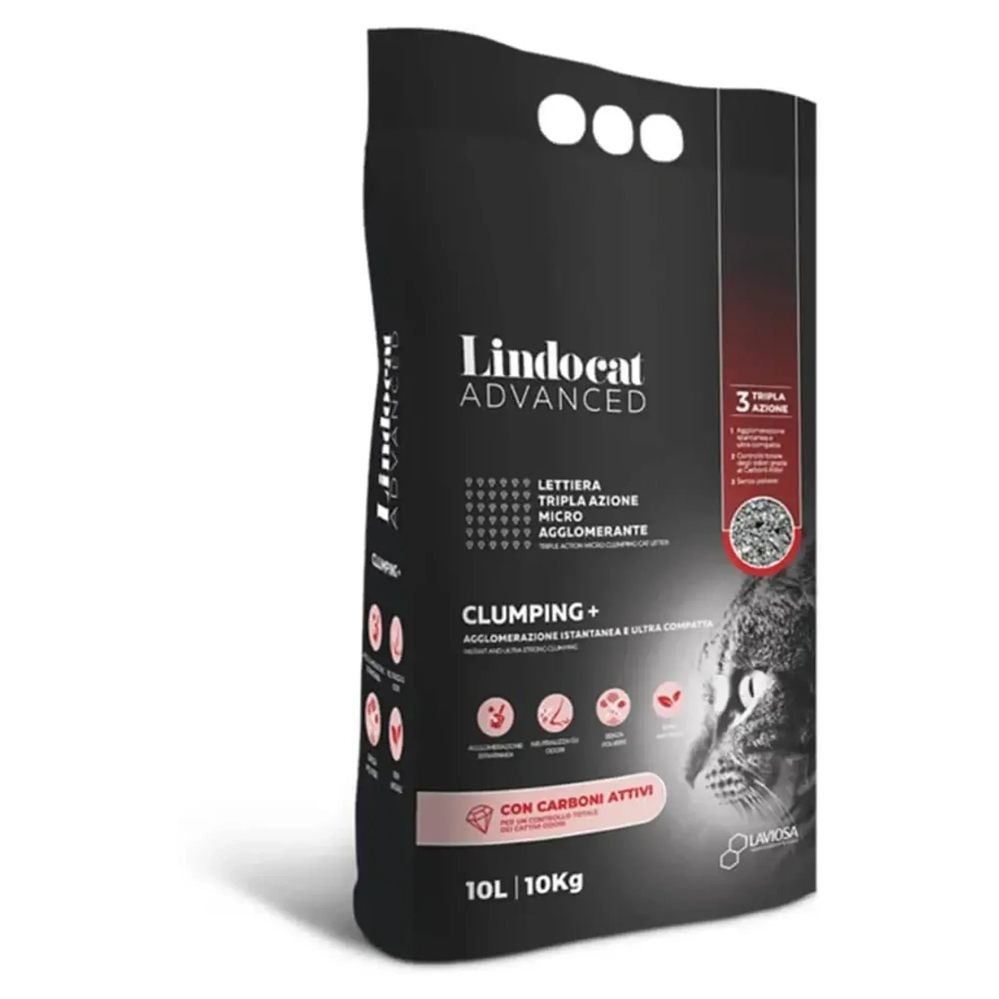 Lindocat Advanced Aktif Karbonlu Ekstra Güçlü Topaklanan Gri Kedi Kumu 10L