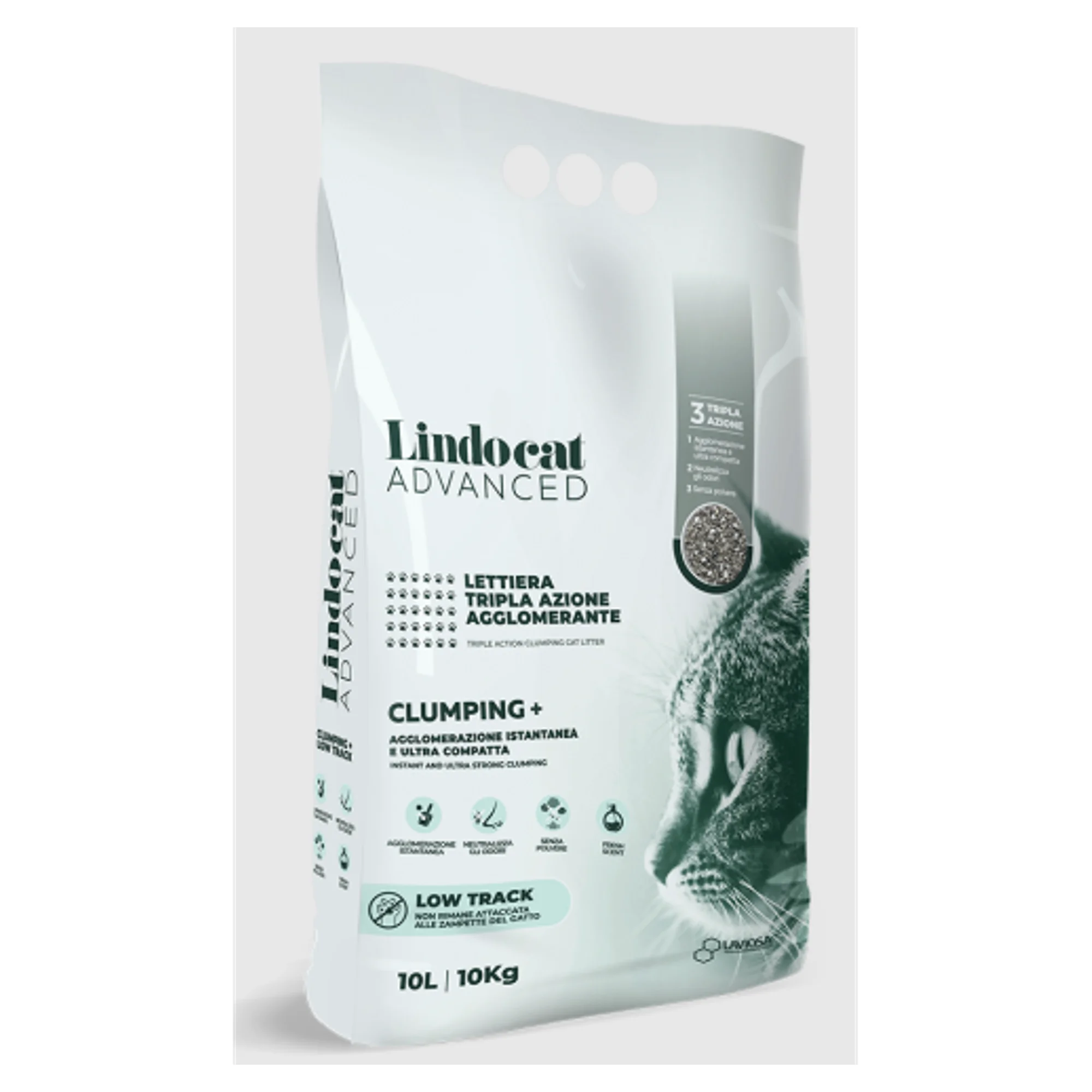 Lindocat Advanced Pati İzi Bırakmayan Ekstra Topaklanan Bentonit Kedi Kumu 10L